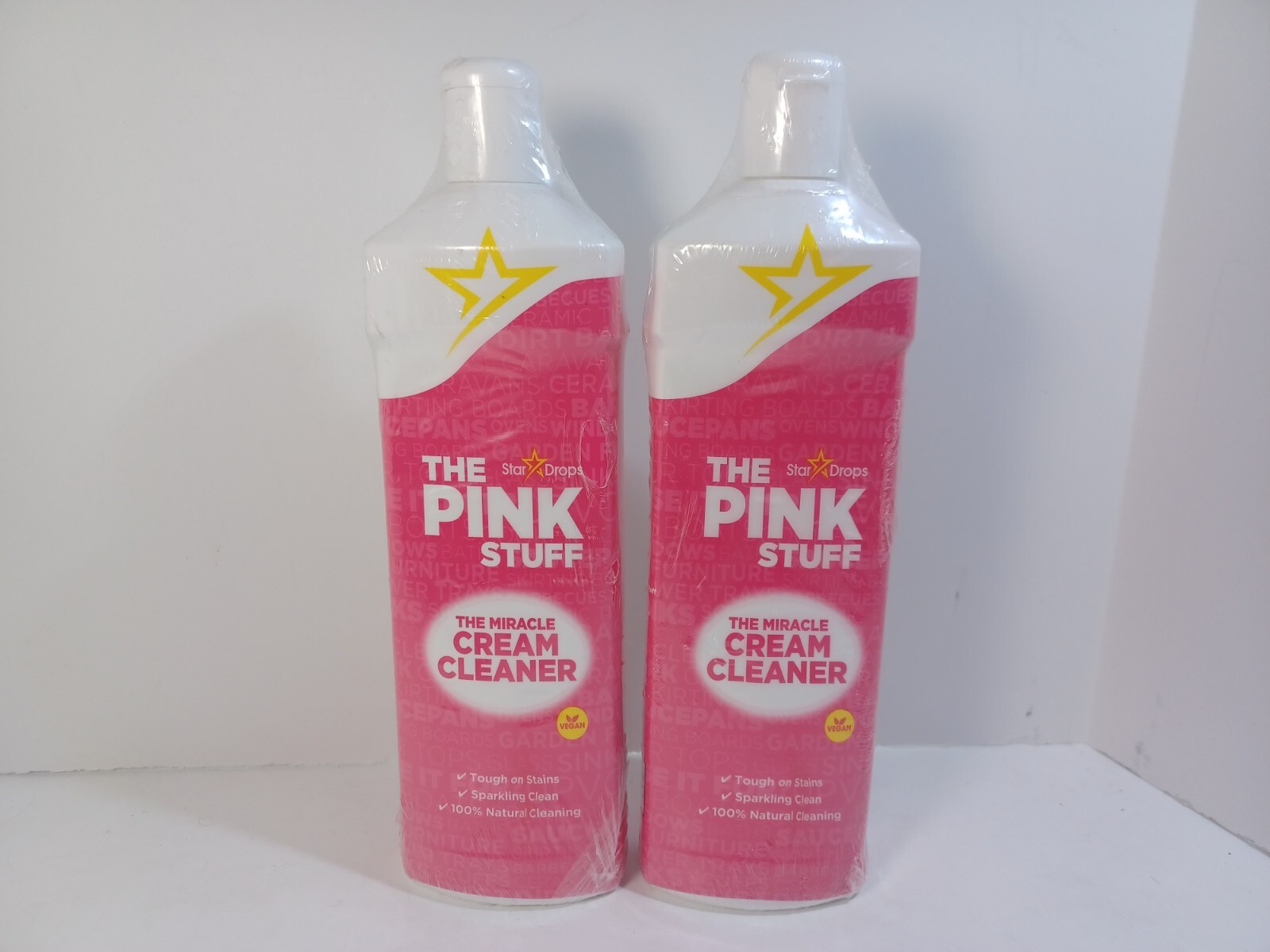 2 The Pink Stuff Stardrops Miracle Cream Cleaner 16.91oz bottle VEGAN