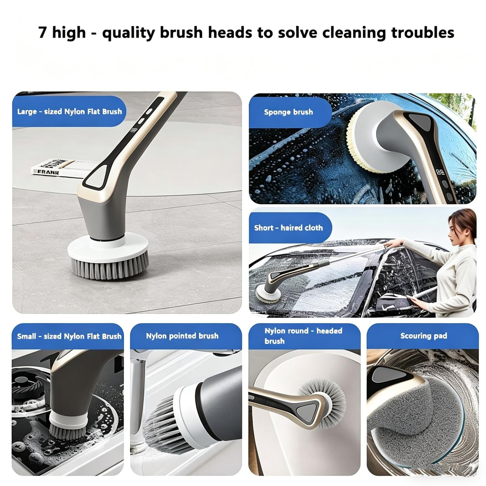 Electric Spin Scrubber, Full-Body Spray Cleaning Solution Waterproof Bathroom…