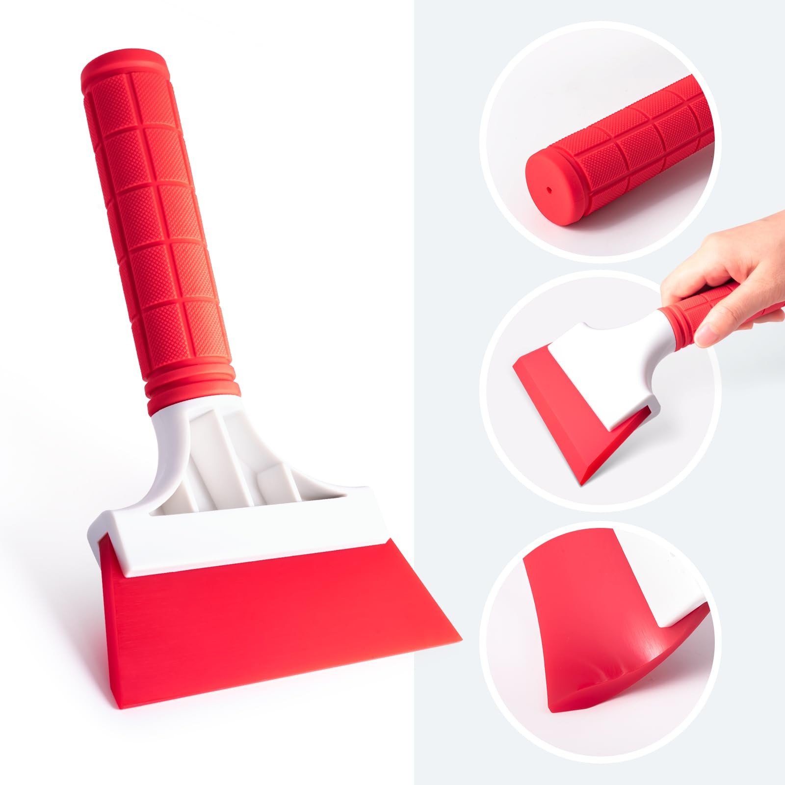2 Pack Car Squeegee, 5 inchs & 2 inchs Rubber Blade with Anti-Slip Handle Win…