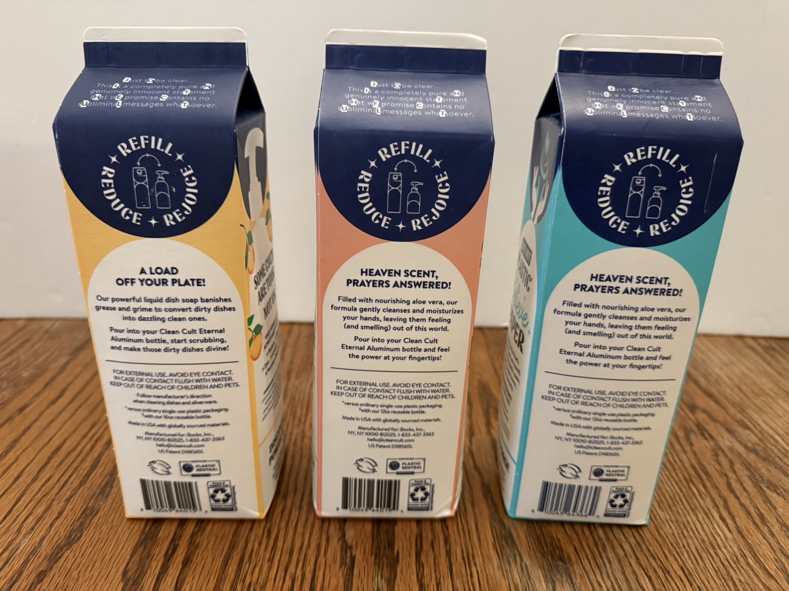 Clean Cult 1-Dish Soap Refill & 2-Hand Soap Refills~32FL OZ Recyclable Paper Box