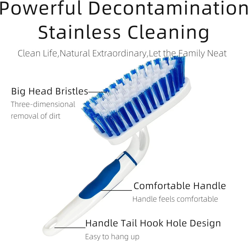 2-Pack Scrub Brush for Cleaning with Long Handle,Medium Firm Brush Bathroom Clea