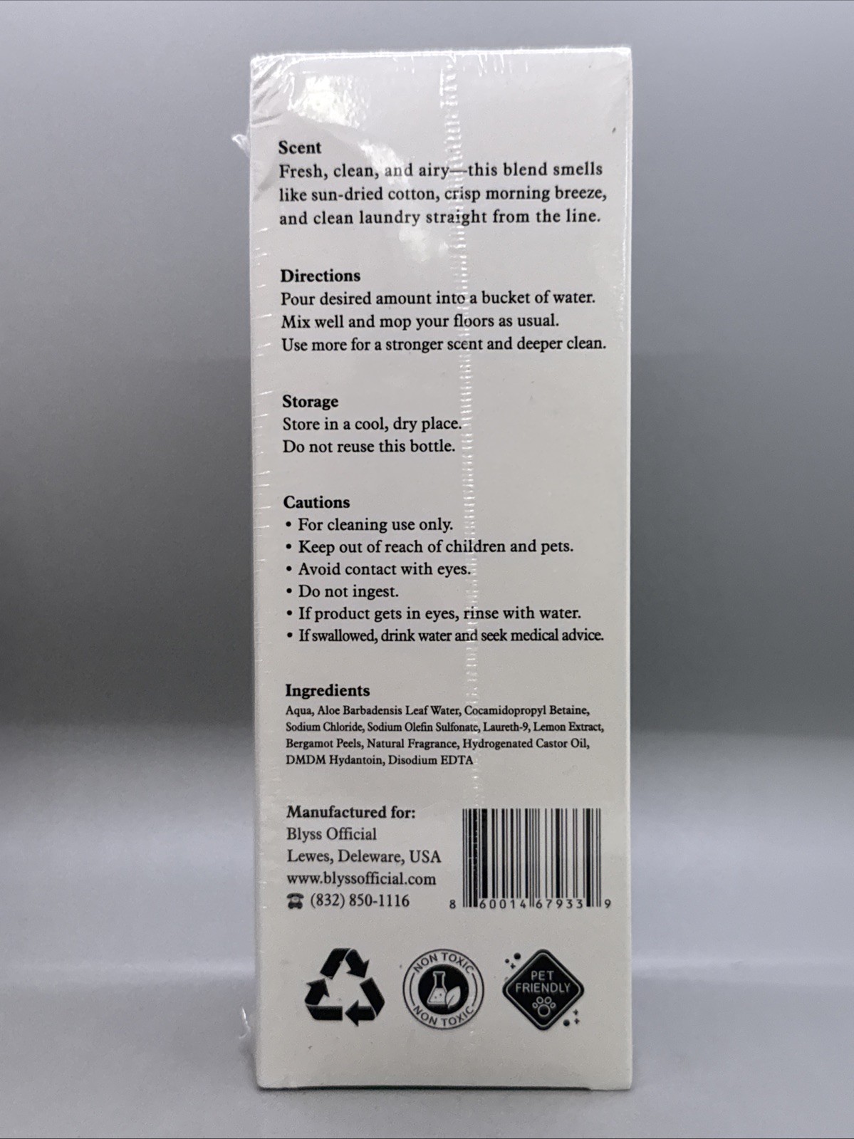 {C12} Blyss Mop Soap Sunwashed Linen 16.9 Fl Oz Exp. 2029 NEW