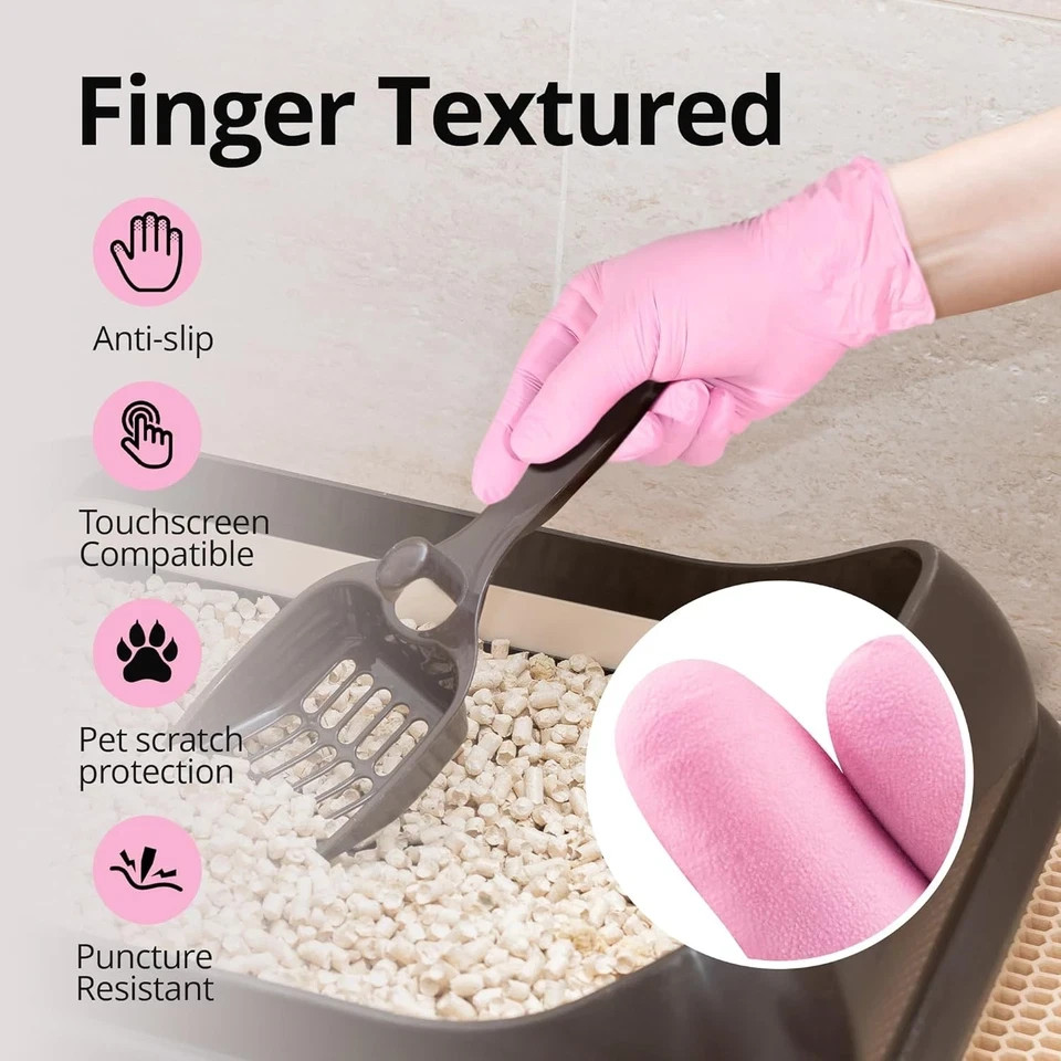 Pink Disposable Gloves, Medical exam Gloves Small (Pack of 100),