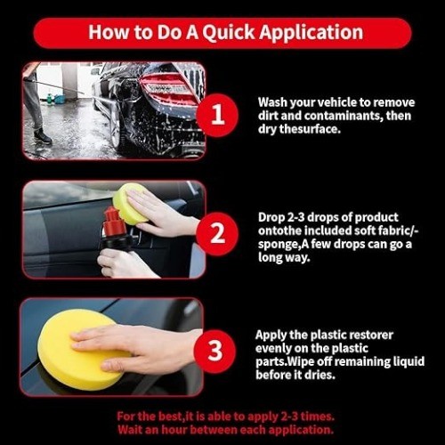 Revive Faded Plastic, Rubber Vinyl Ultimate Solution for Car Trim Size: 2.Pack