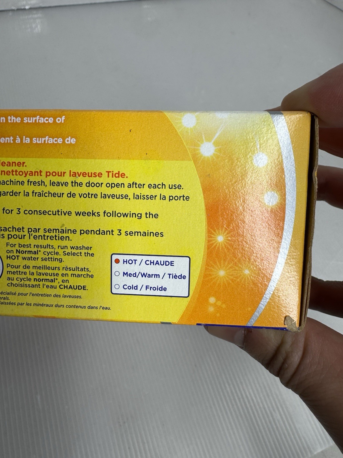 Tide Washing Machine Cleaner – 3 Single Use Packs – Fights Odor & Residue NIB