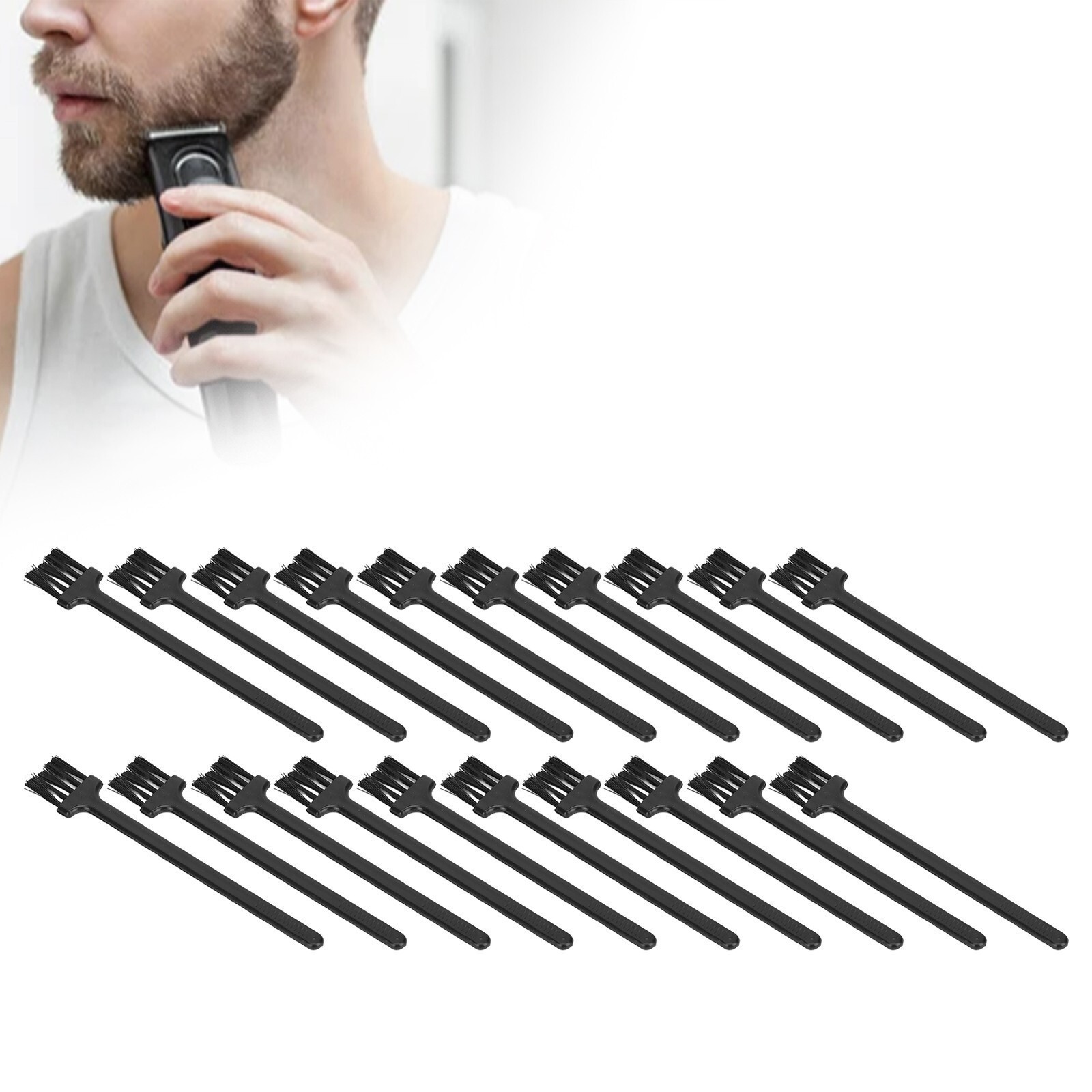 20 Packs Electric Shaver Brush Small Cleaning Plastic Brush for Computer