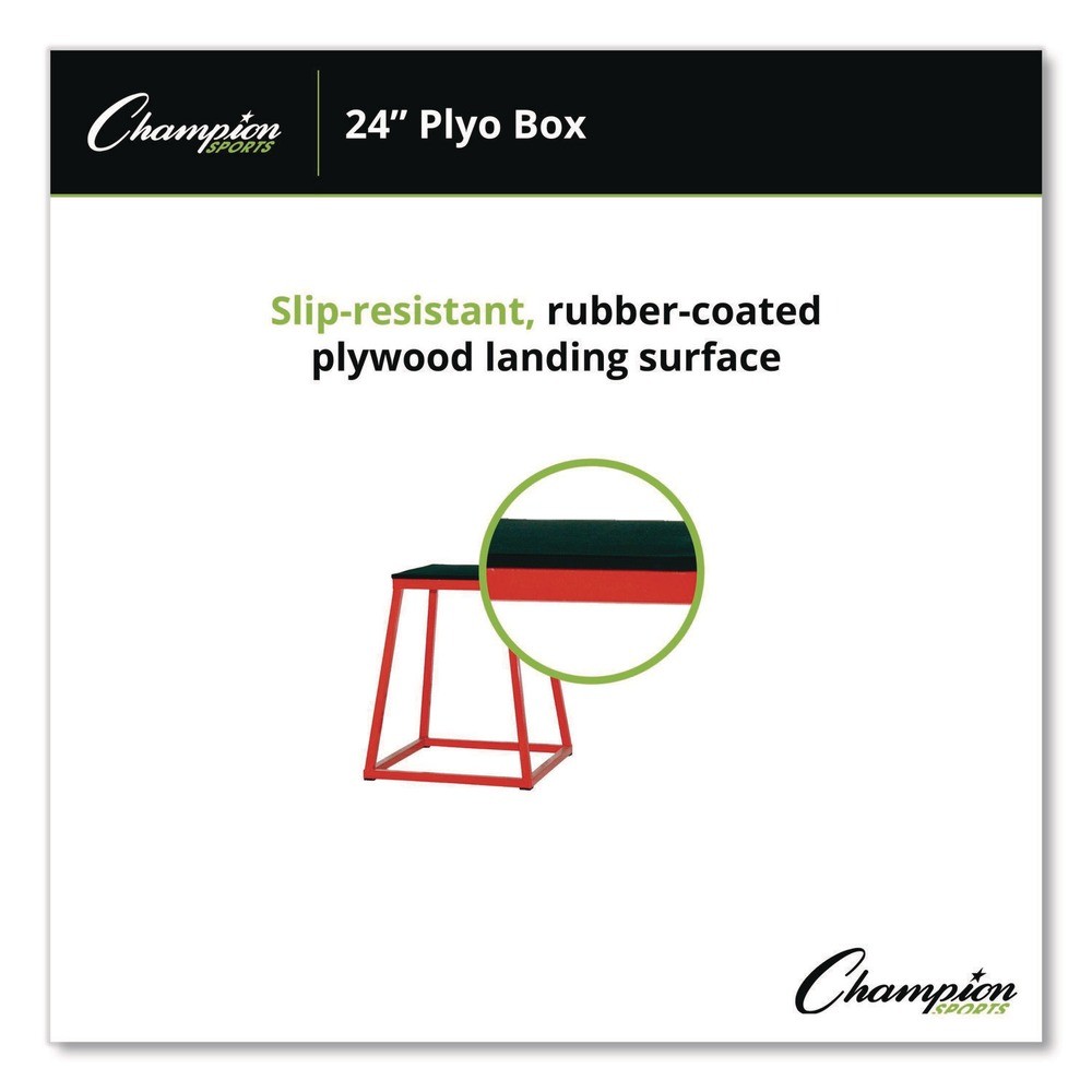 Champion Sports PXB24 21″ x 21″ Base 24″H Plyo Box – Red/Black New