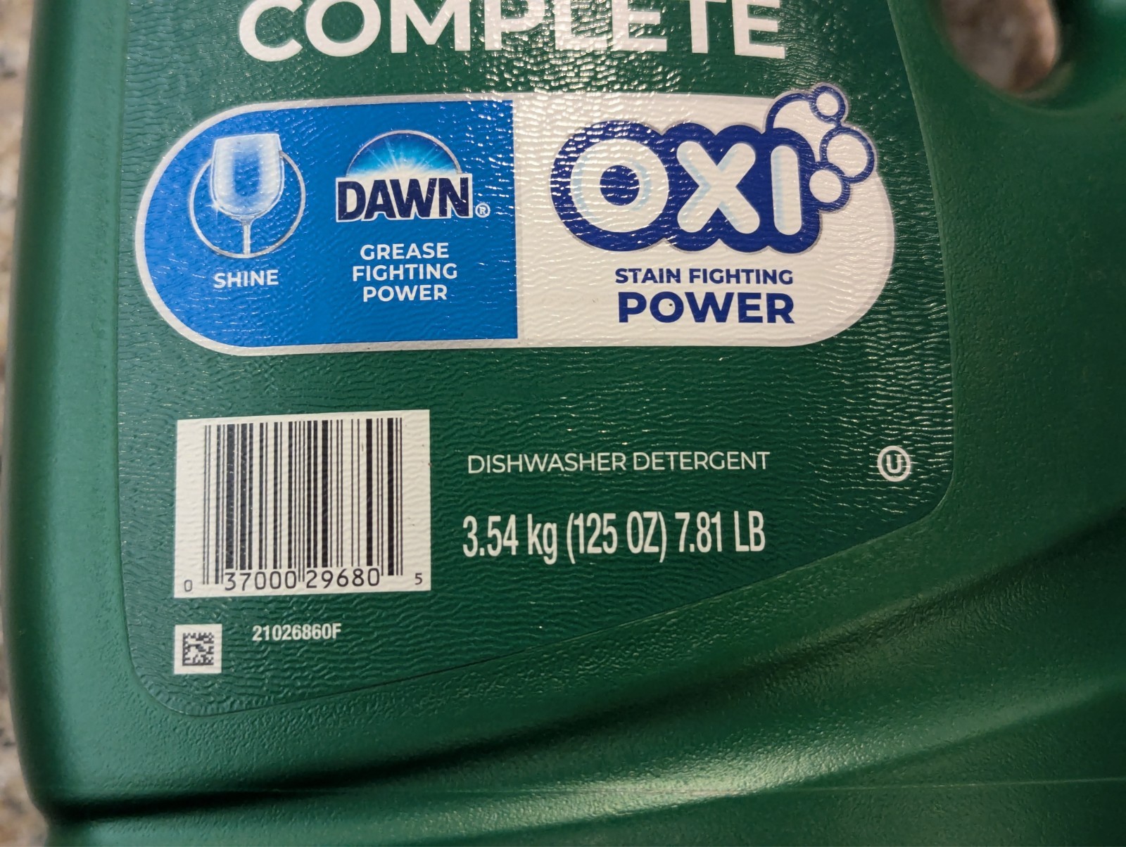 Cascade Complete Dawn Grease Fighting Power Oxi Dishwasher Detergent 7.81 lbs