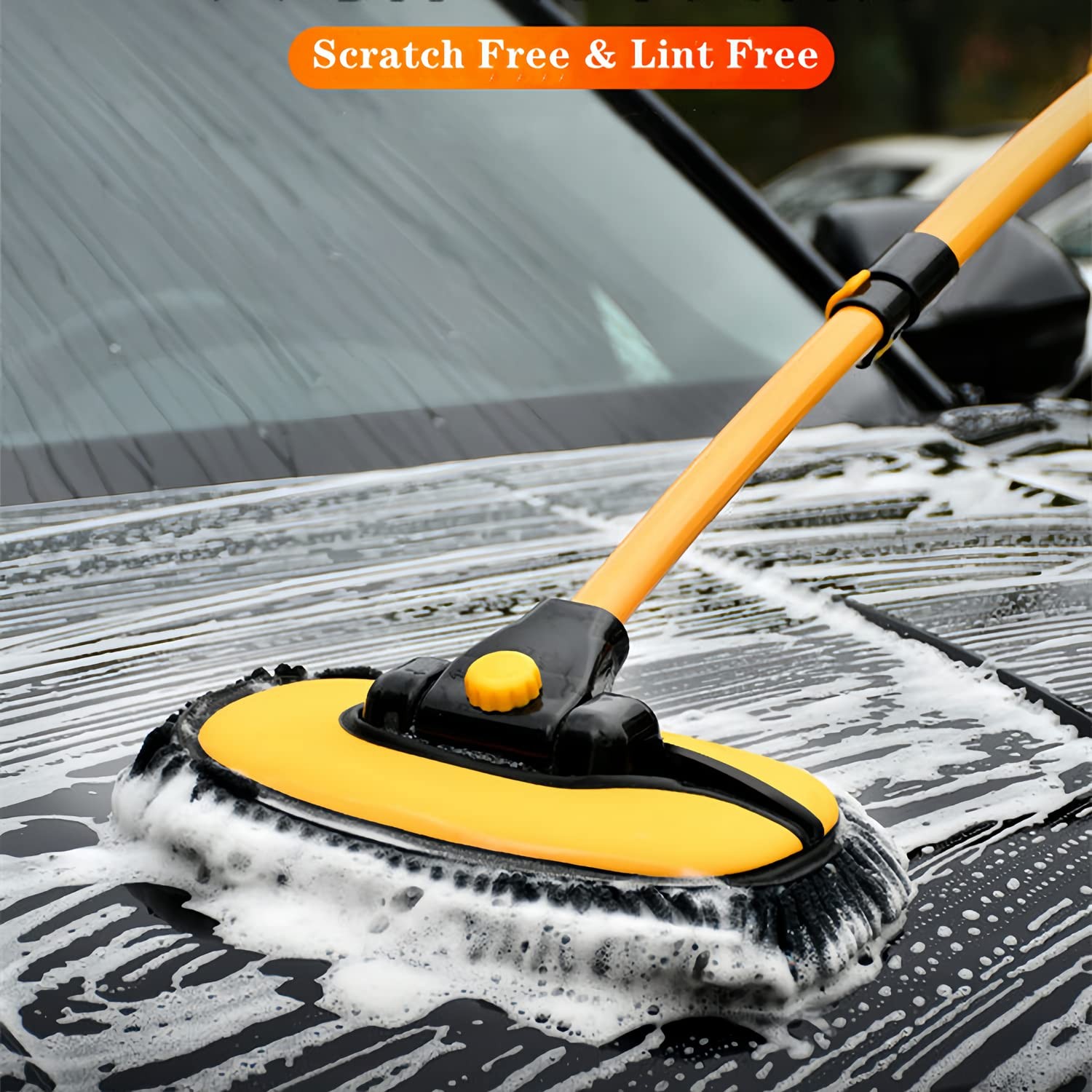 Upgrade Car Wash Brush Mop with Long Handle Microfiber Mitt Cleaning Supplies