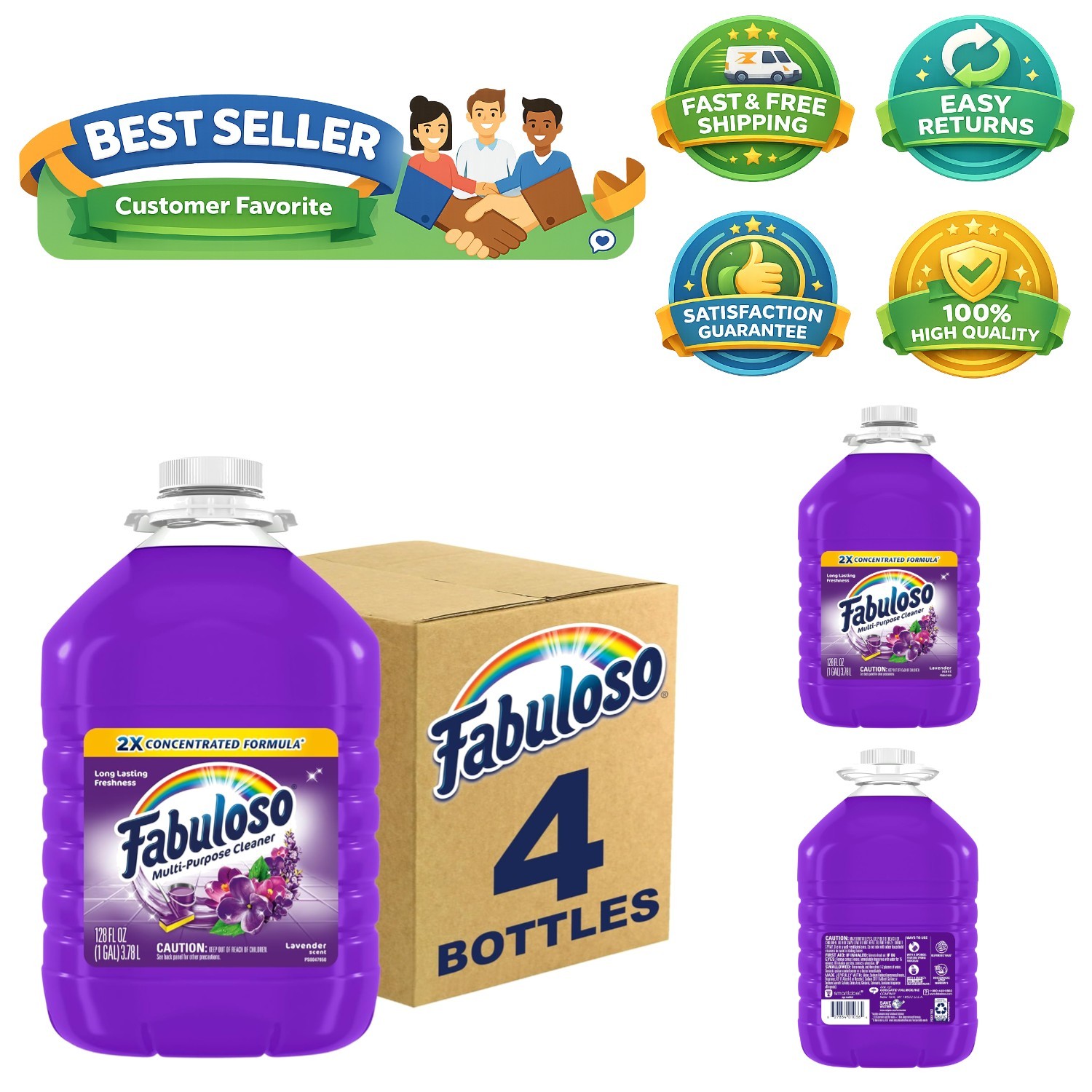 128 Oz Lavender All-Purpose Cleaner – 2X Concentration in a Convenient 4-Pack