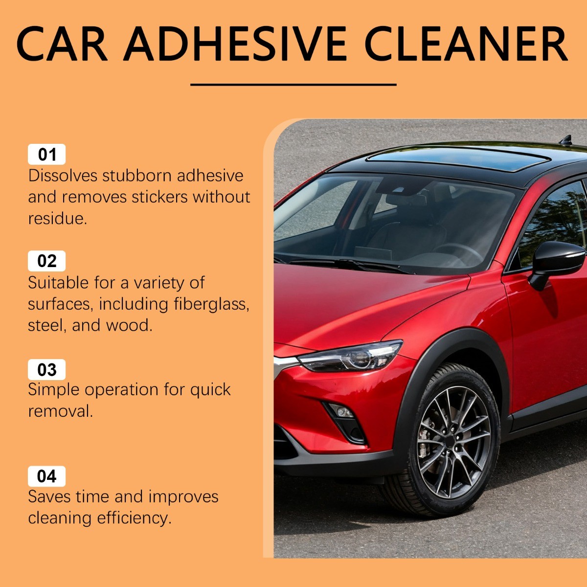 Car Adhesive Remover Spray for Stickers Residue Multi-Surface Safe Cleaner