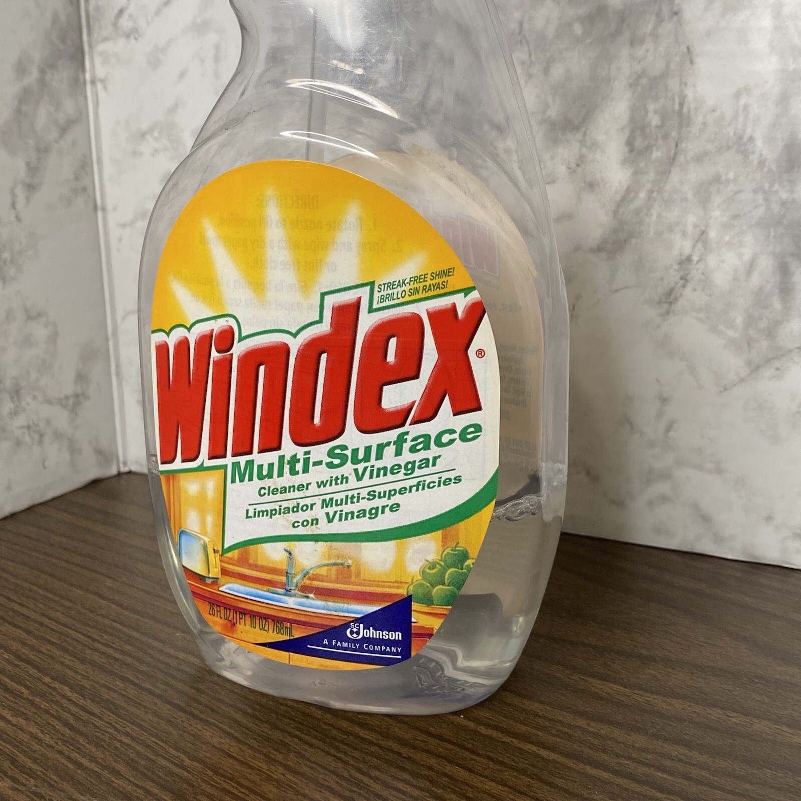 Windex Muli-Surface Cleaner with Vinegar 26 Fl Oz 2003 Bottle Prop 30% Full
