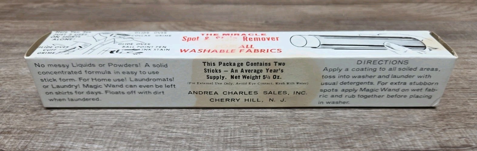 NOS Magic Wand Spot /Stain Remover Sticks 2 Sticks In Box 5oz Package