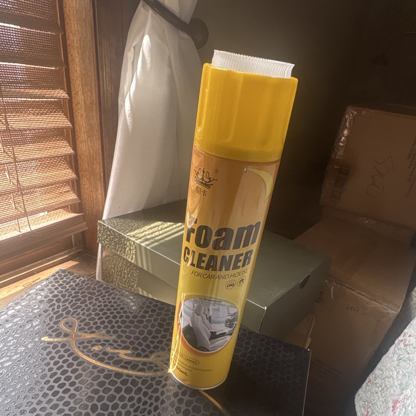Foam Cleaner Aerosol Spray Can for Car, Lemon Scent, 650 mL, 10 pack