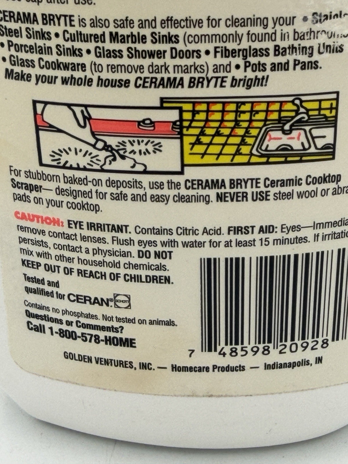 NOS Vtg 2000’s Cerama Bryte Cooktop & Stove Top Cleaner Glass-28 OZ Prop