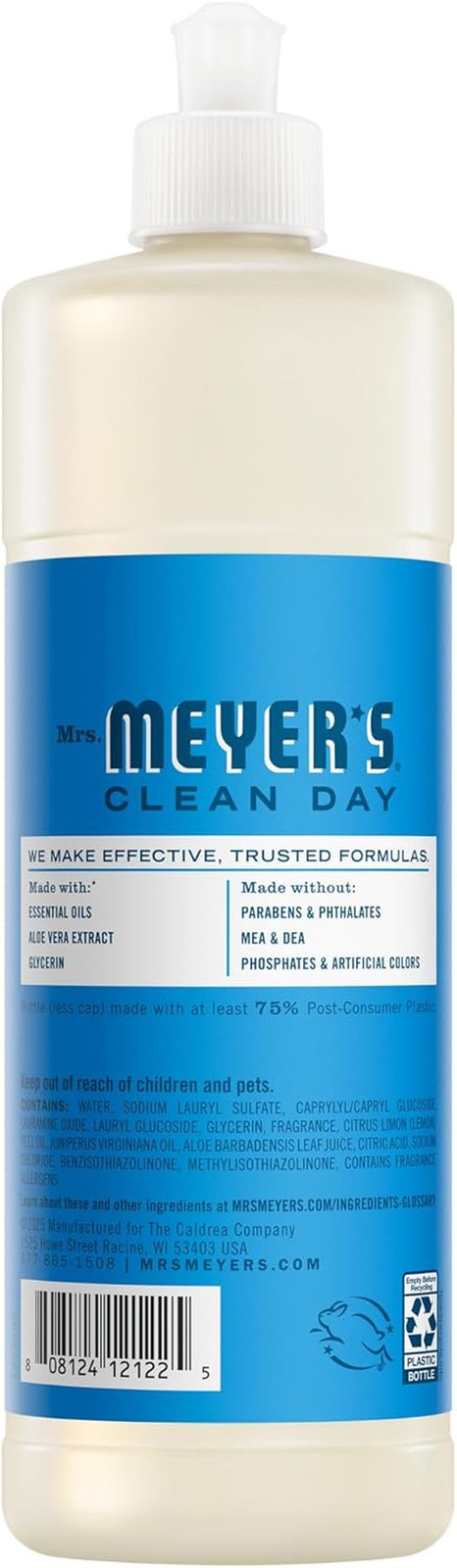 Mrs. MEYER’S CLEAN DAY Liquid Dish Soap, Blueberry Scent, 16 Fl Oz Bottle