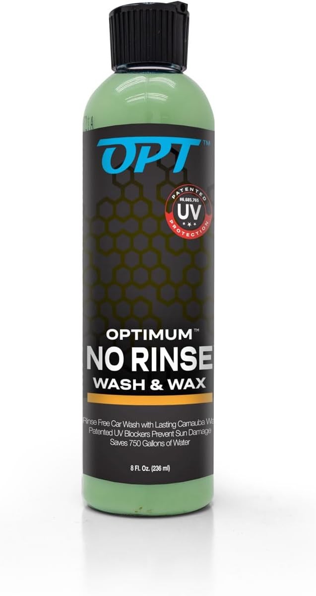 Carnauba Wax Rinseless Wash for Cars Trucks Motorcycles 8oz UV Protection