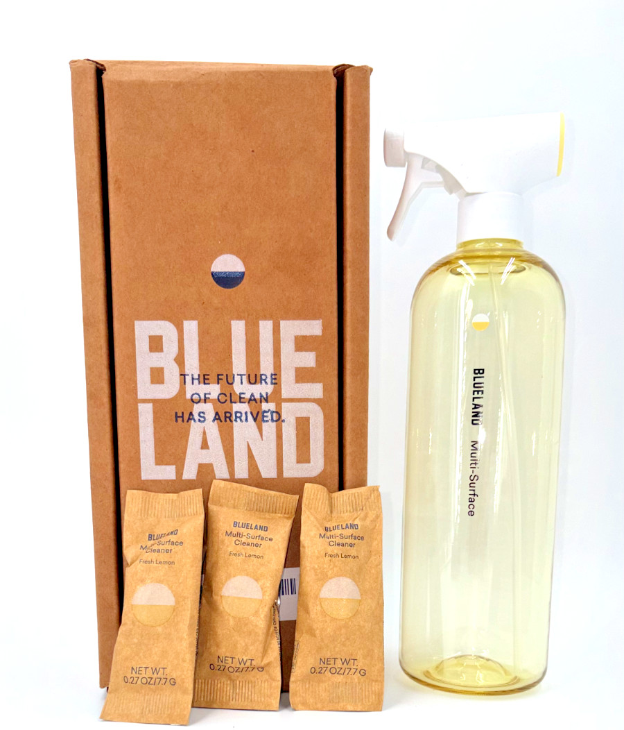 Blueland Multi-Surface Cleaner Starter Set Lemon 24oz Bottle + 3 tablets-New