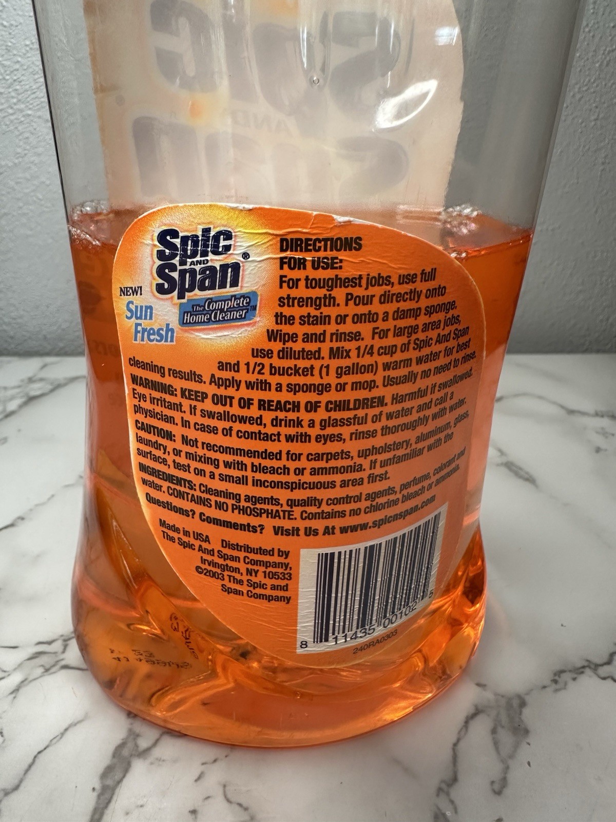 2003 Vtg Spic And Span Sun Fresh The Complete Home Cleaner Multi Surface 40oz