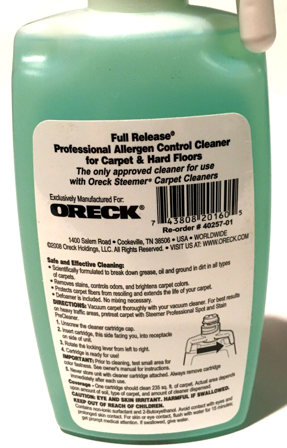 3 Oreck Professional Allergen Control Carpet Cleaner Steemer 16 oz. Each