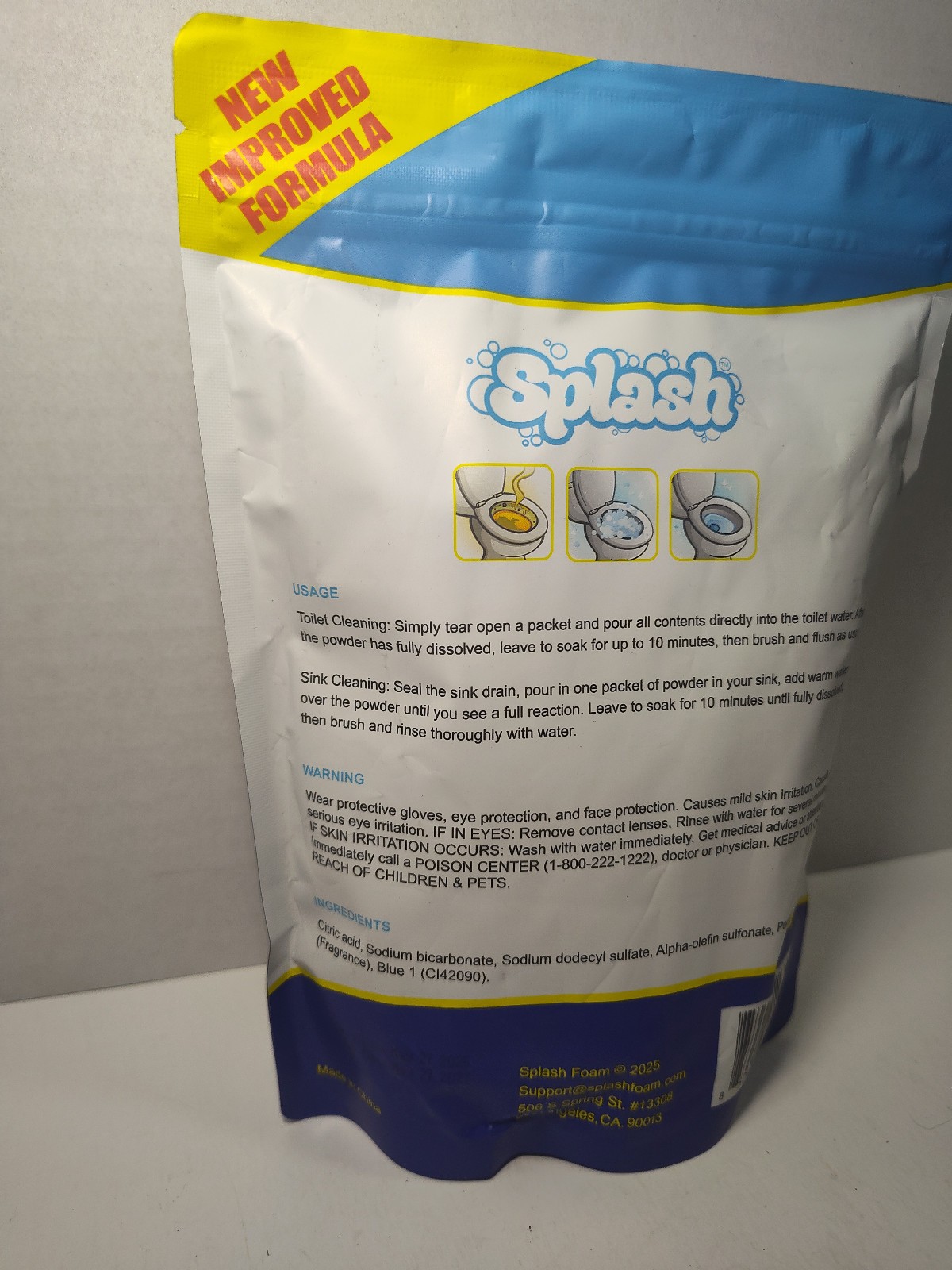 Splash Advanced Cleaning Action Toilet Cleaner Powder 14.11oz 4 Treatments New