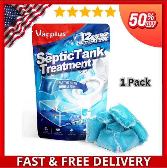 Septic Tank Treatment 12 Pcs for 1 Year Supply Dissolvable Packs Easy Operation