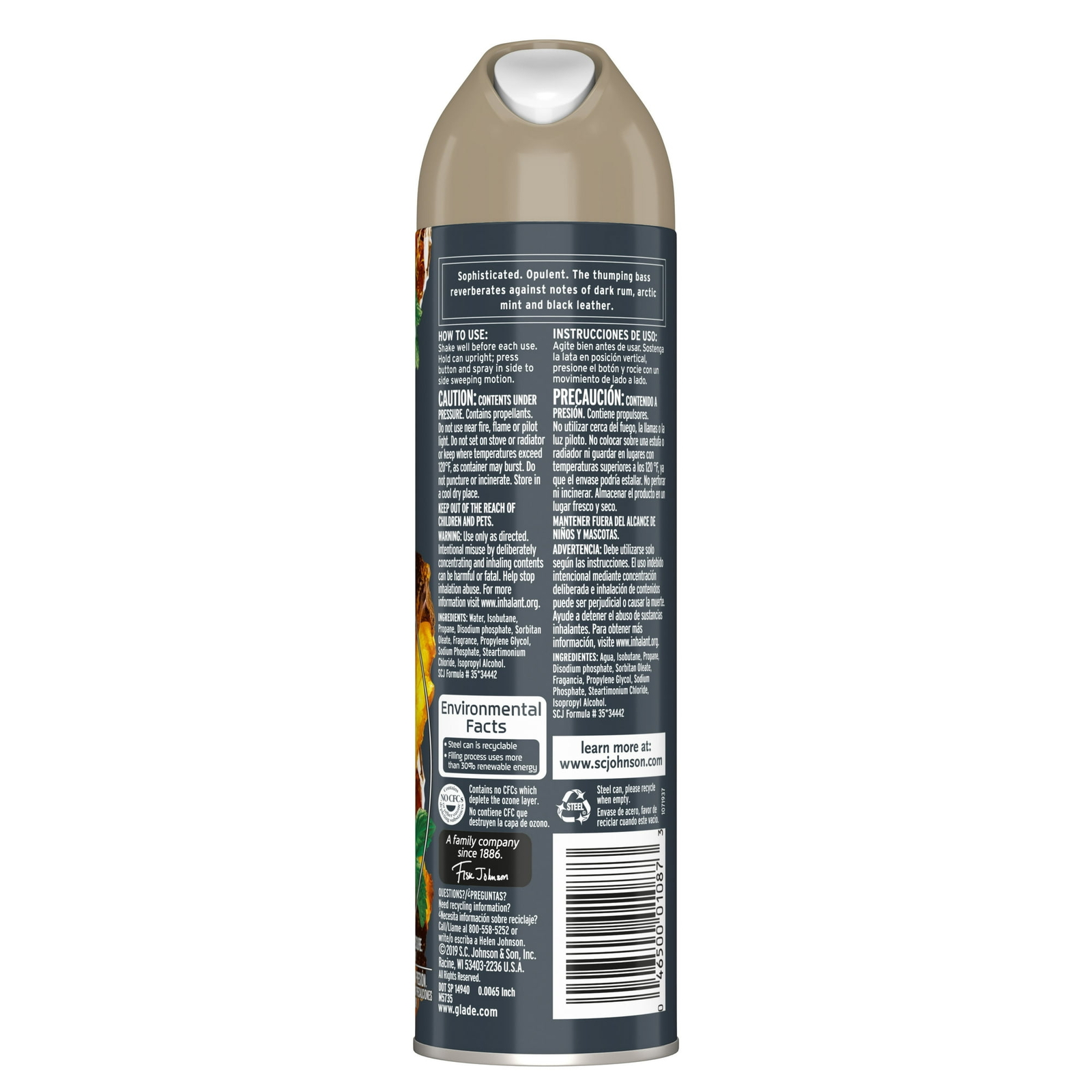 Glade Room Spray Air Freshener Sultry Amber Rhythm, 8 oz ( 2 cans)