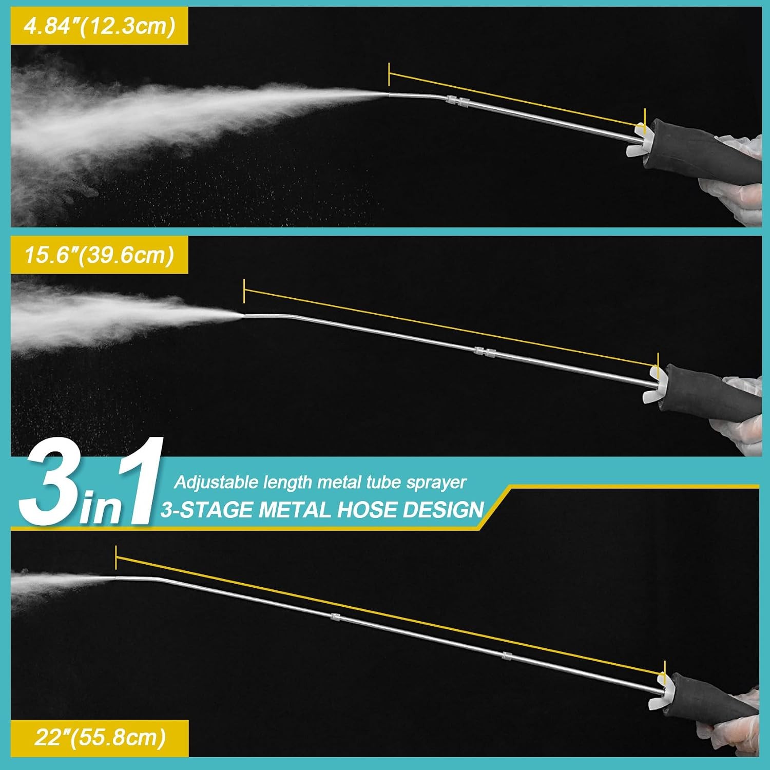 Diatomaceous Earth Powder Duster Extendable Long Tubes 5”-22′ Handled Powder