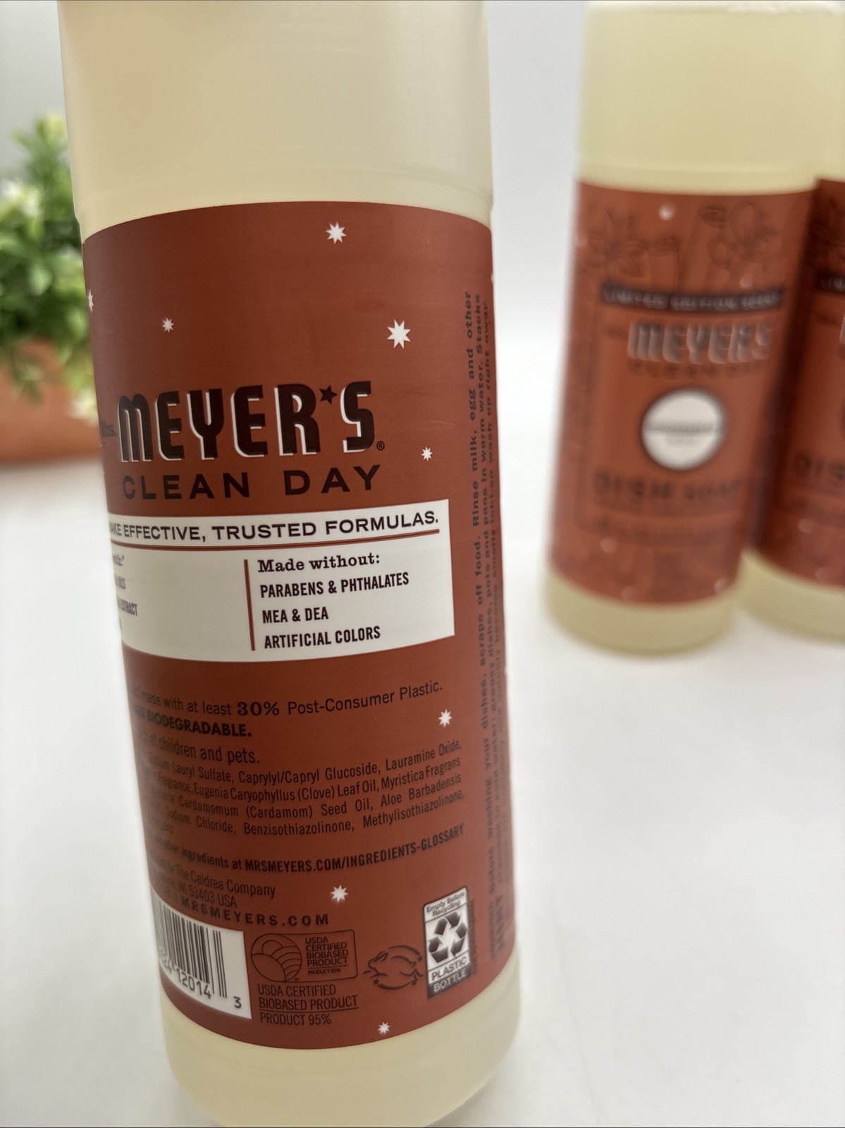 3 Pk: MRS. MEYER’S CLEAN DAY Liquid Dish Soap-Gingerbread-16 oz. ea. Limited Ed