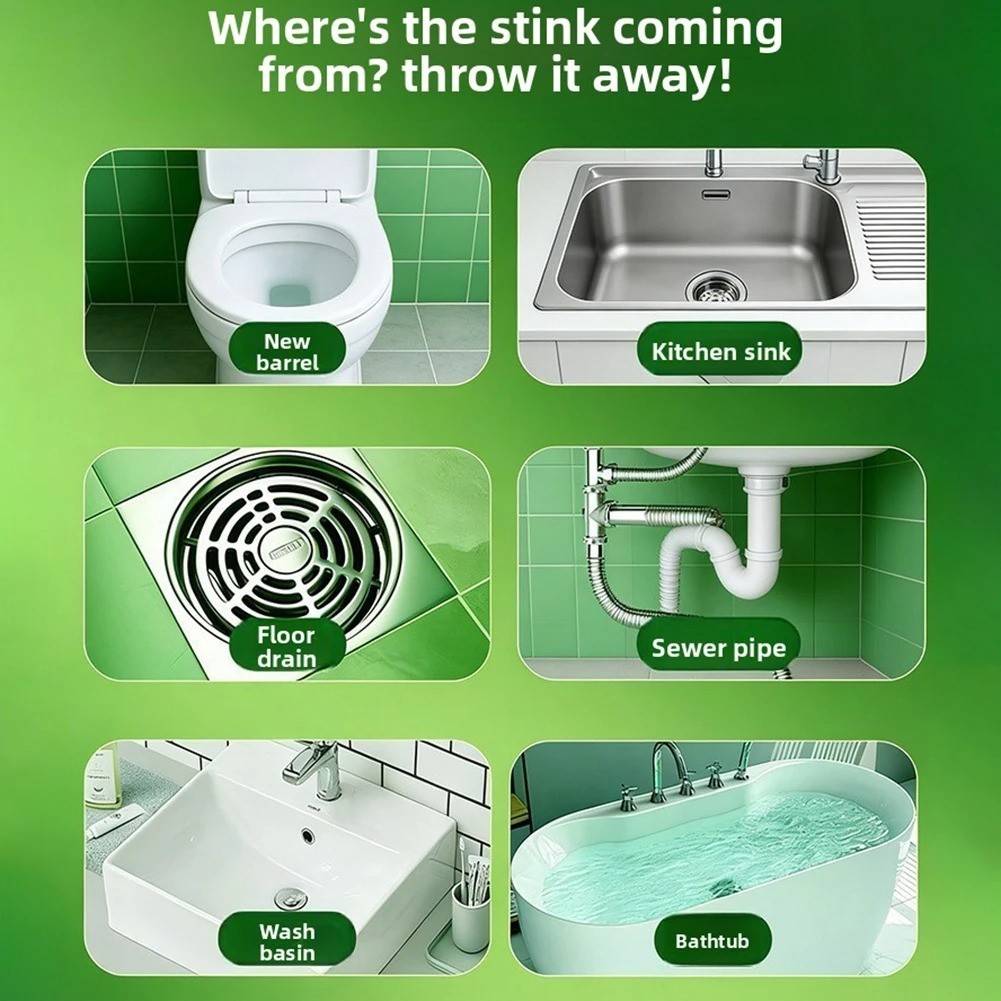 Drain Cleaner Gel Odor Remover Sink Sewer Freshener Kitchen Bathroom