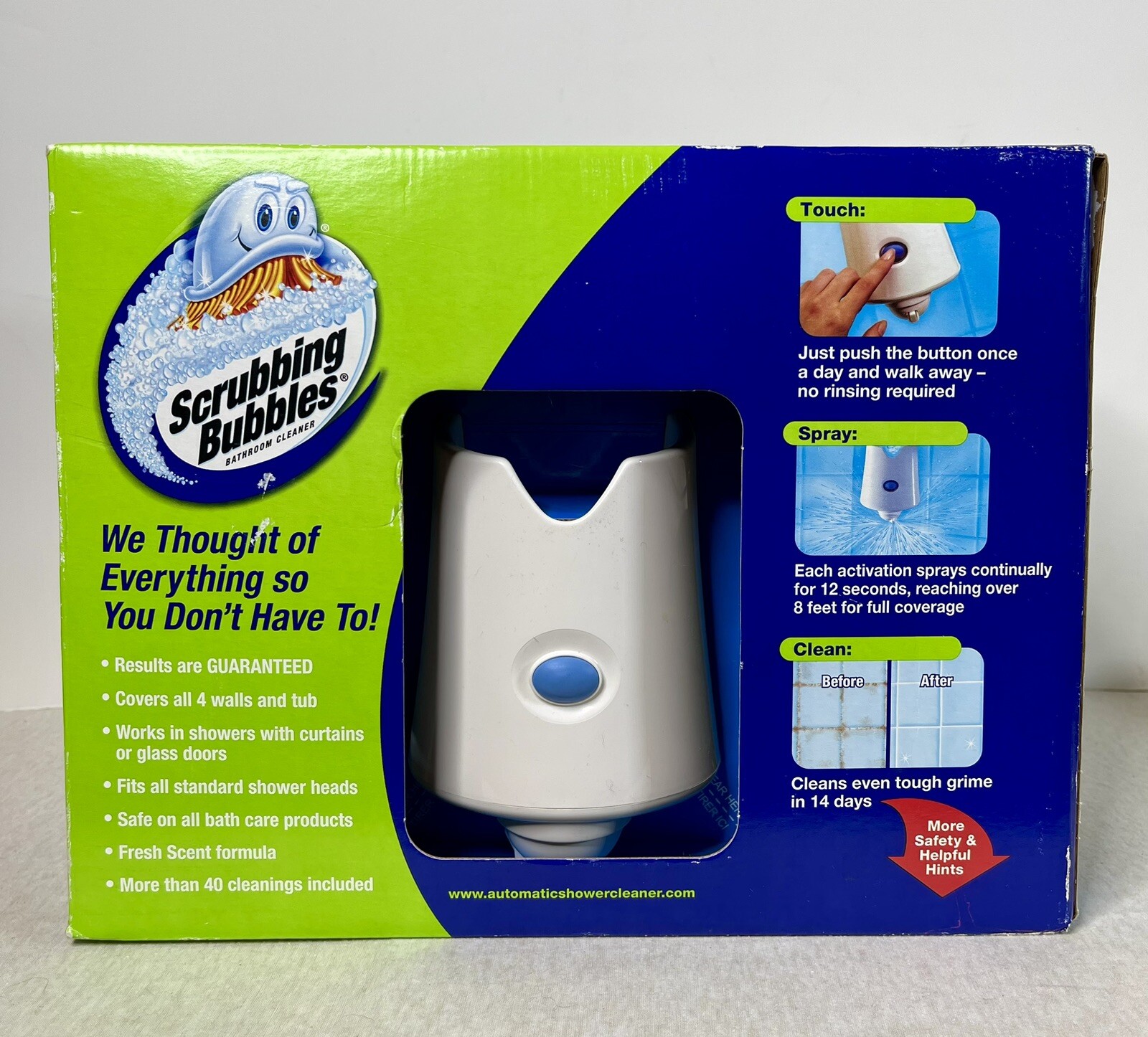 Scrubbing Bubbles Automatic Shower Cleaner Kit with 2 Refills Rotating Sprayer
