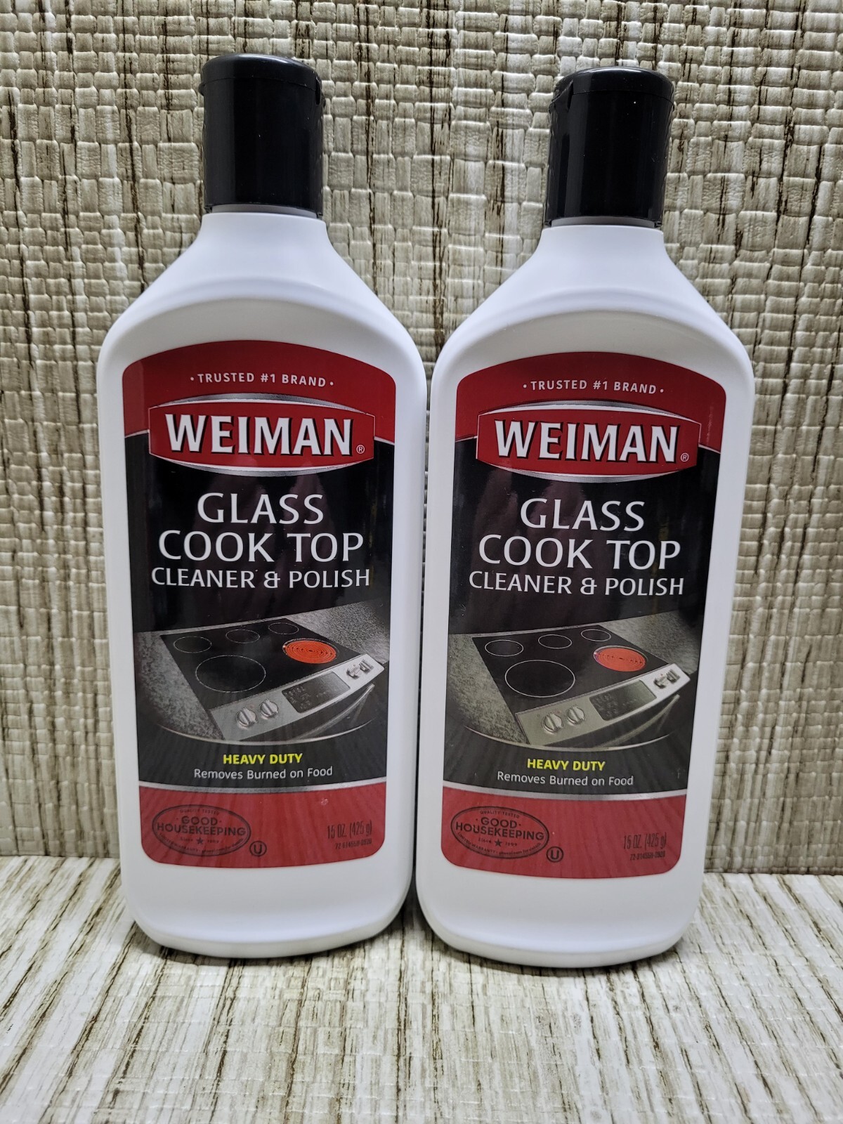 (2-Pack) WEIMAN GLASS COOK TOP Heavy Duty POLISH Clean Shine Protect RANGE TOP
