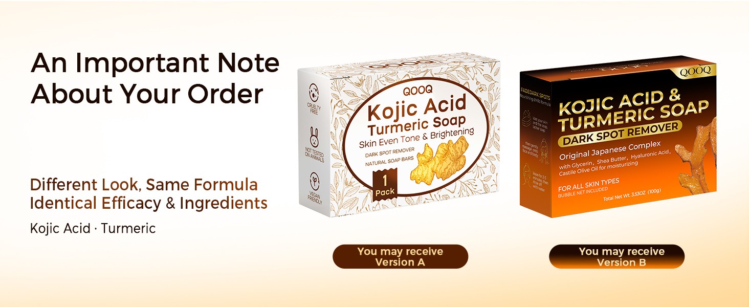 Turmeric Kojic Acid Soap for Dark Spots Remover – Facial Cleansing Bar with
