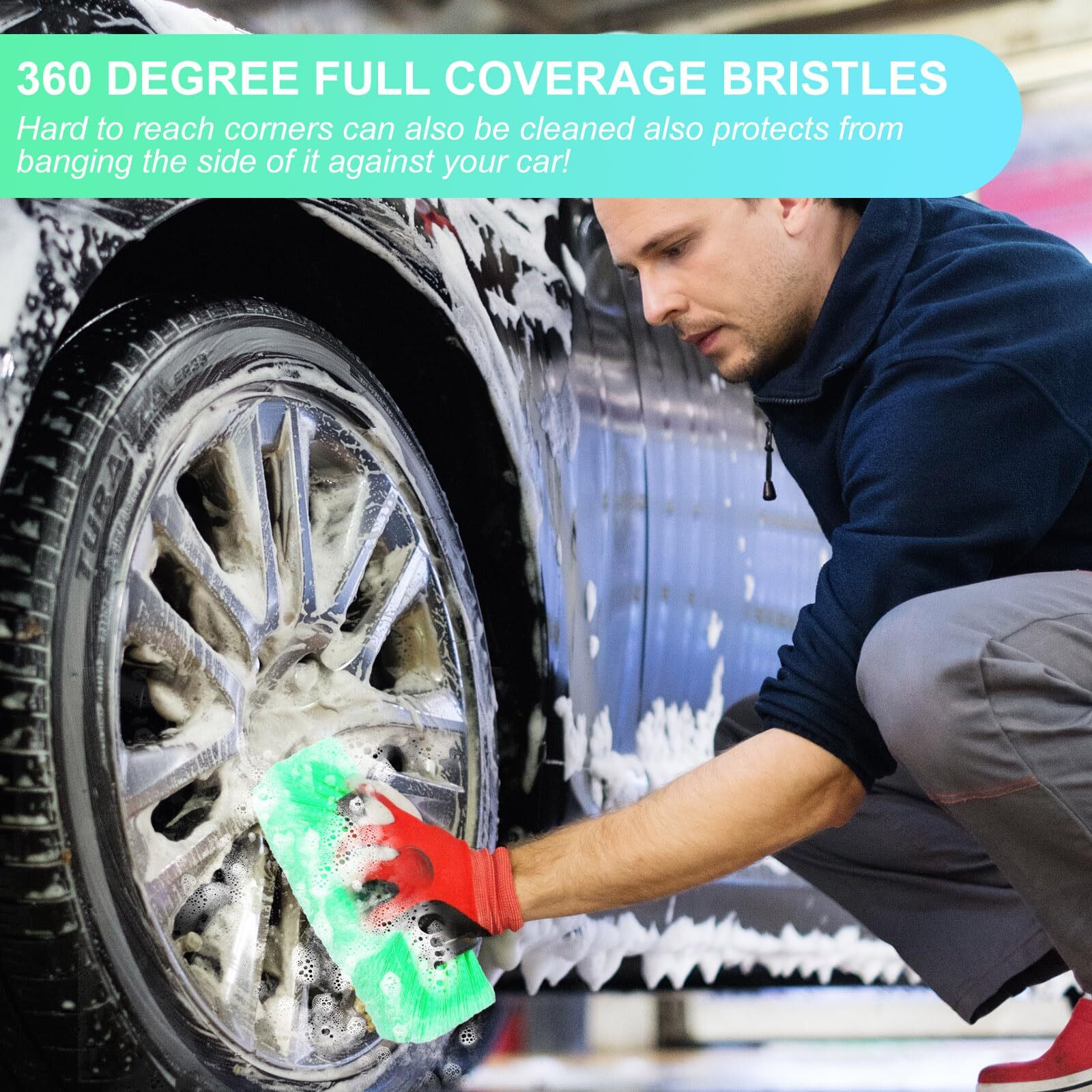 2 Pack 10 Inch Car Wash Brush Head with Soft Bristle for Car RV Boat Camper