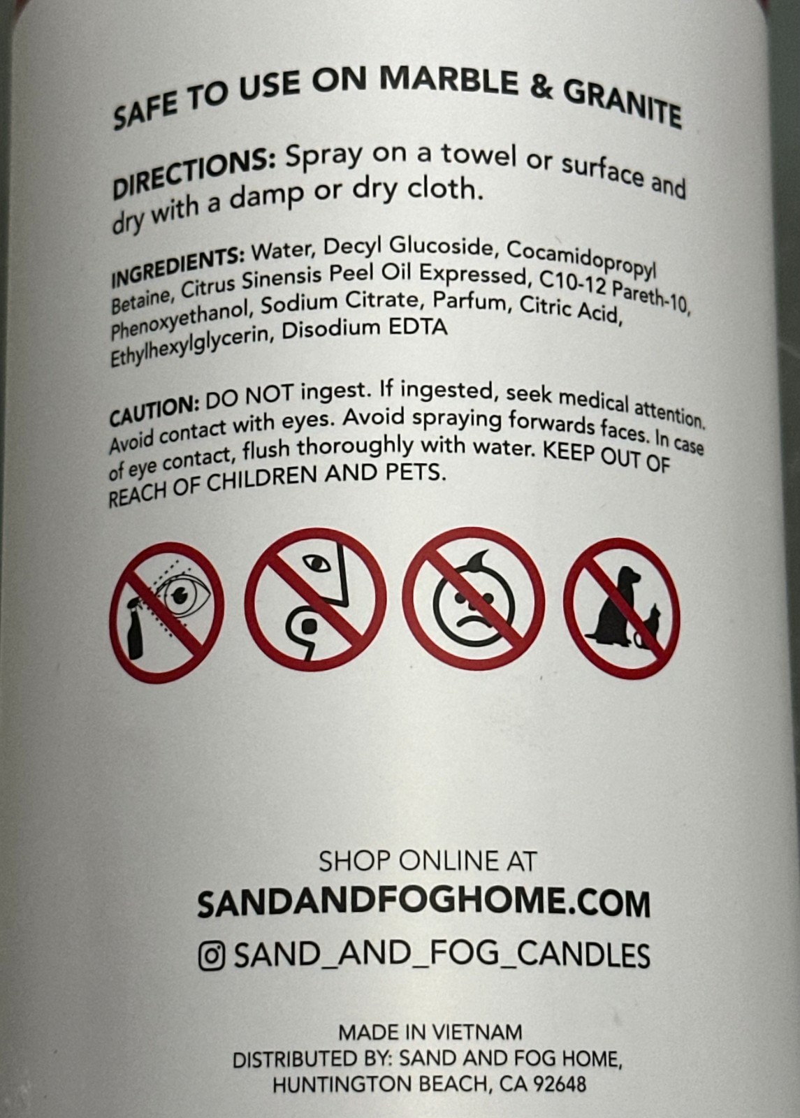 (2-Pack) SAND + FOG™ Plant-Based Kitchen REFRESHER & CLEANER ~ PEPPERMINT