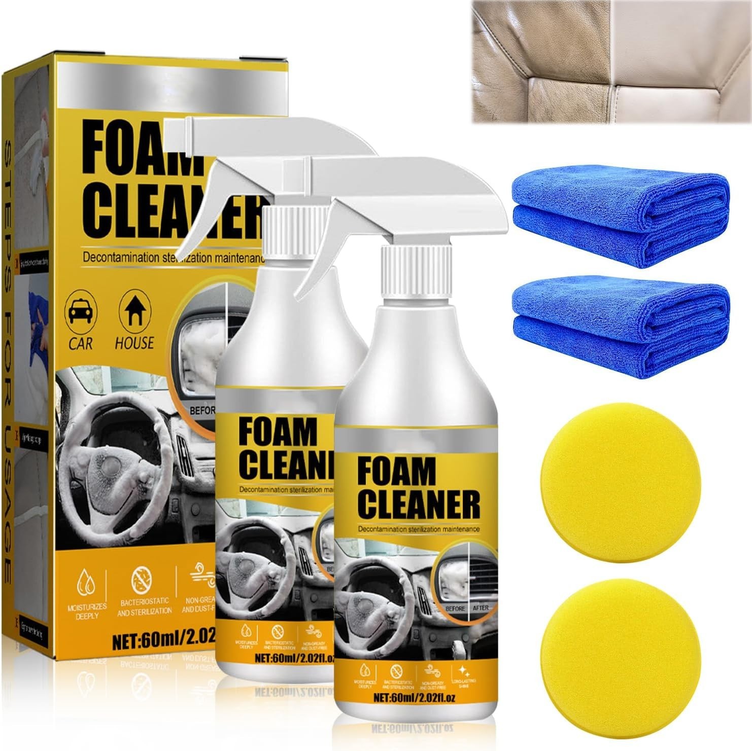 2PCS Multi-Purpose Foam Cleaner, 2024 New All Around Master Foam Cleaner