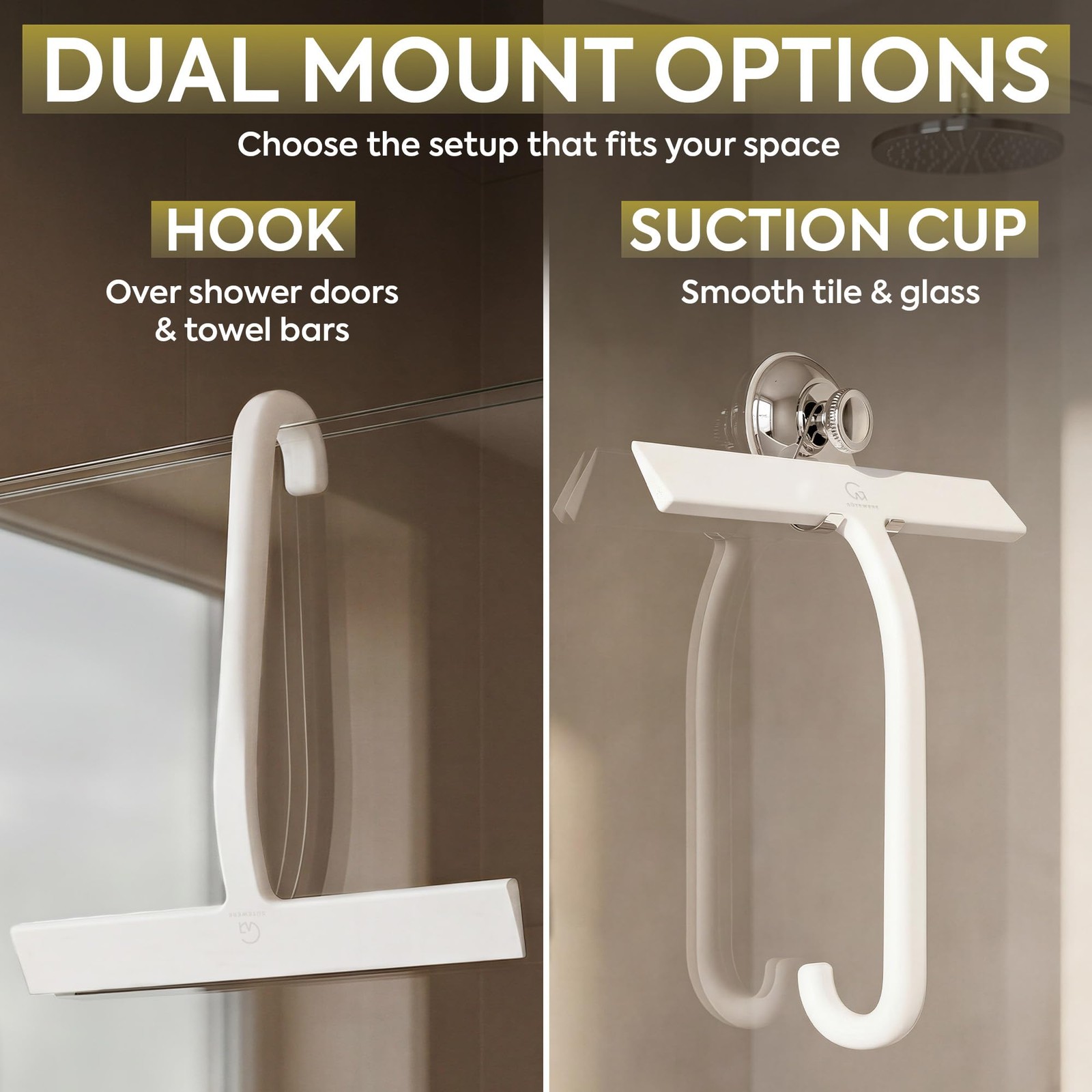 Shower Squeegee for Glass Doors – Bathroom Squeegee for Shower Glass & Tile W…