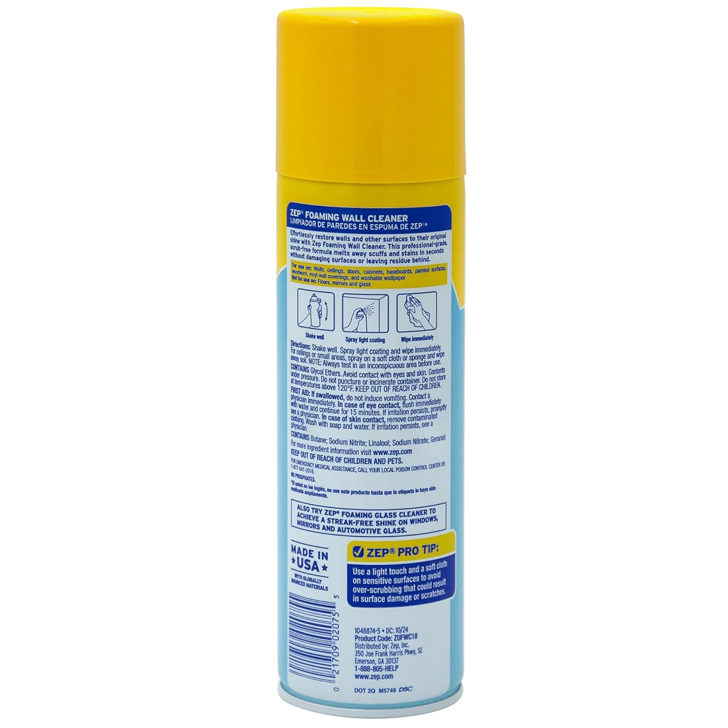 Foaming Wall Cleaner 18 Oz (2 Units) and a Blue Microfiber Rag Ecbd026-2-Pack Pa
