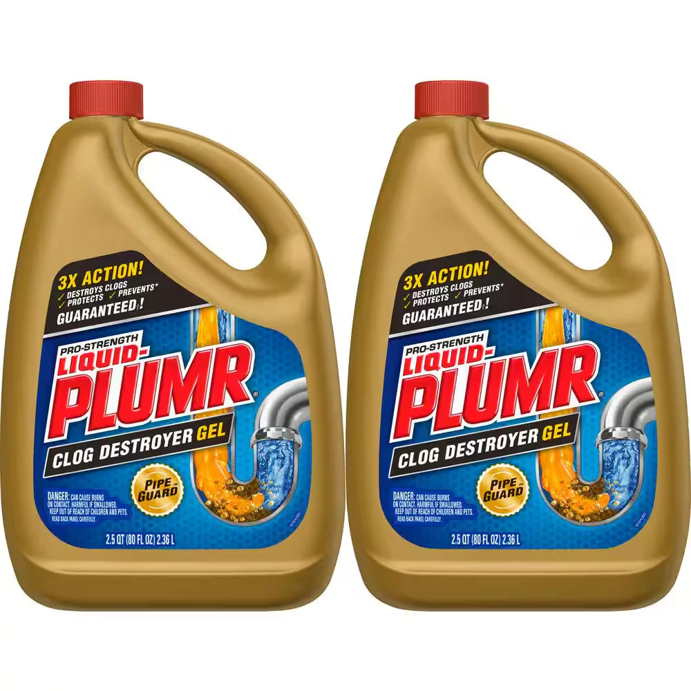 Liquid Plumr Pro Clog Destroyer Gel Drain Cleaner with Pipeguard (2-Pack) 160oz.