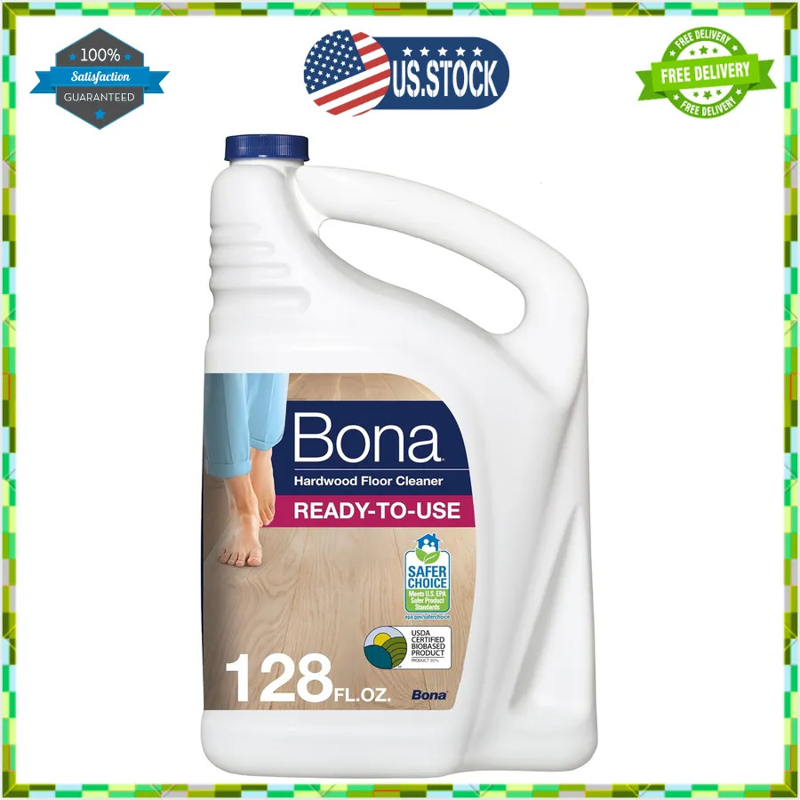 Bona Hardwood Floor Cleaner Refill 128 fl oz Unscented Residue Free Wood Solu…