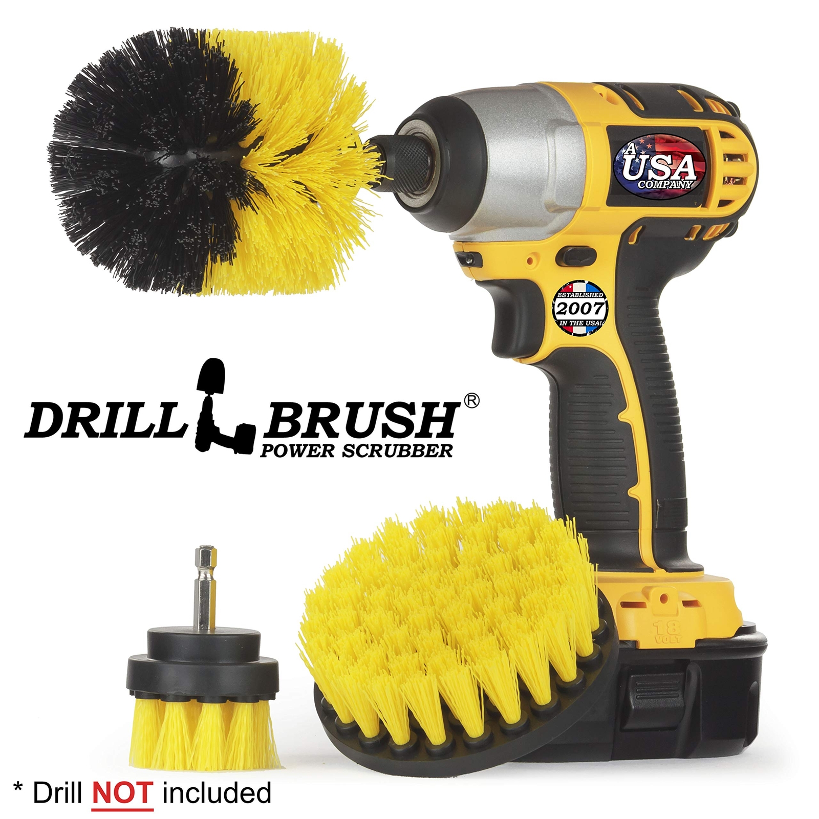 Drill Brush Attachment Bathroom Surfaces Tub Shower Tile And Grout All Purpose P