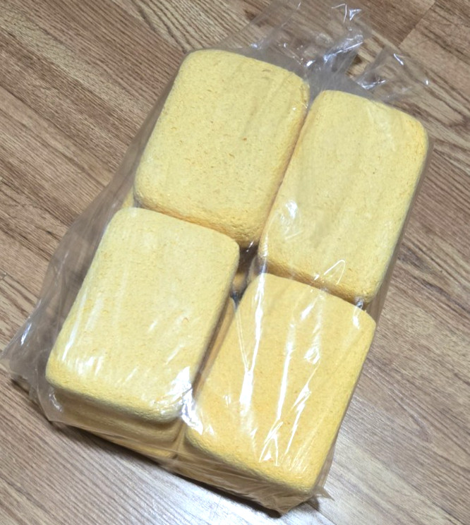 Cellulose Sponge, 12 pk Large Yellow, wet 6.25″ x 4.25″ x 2-1/8″, Commercial