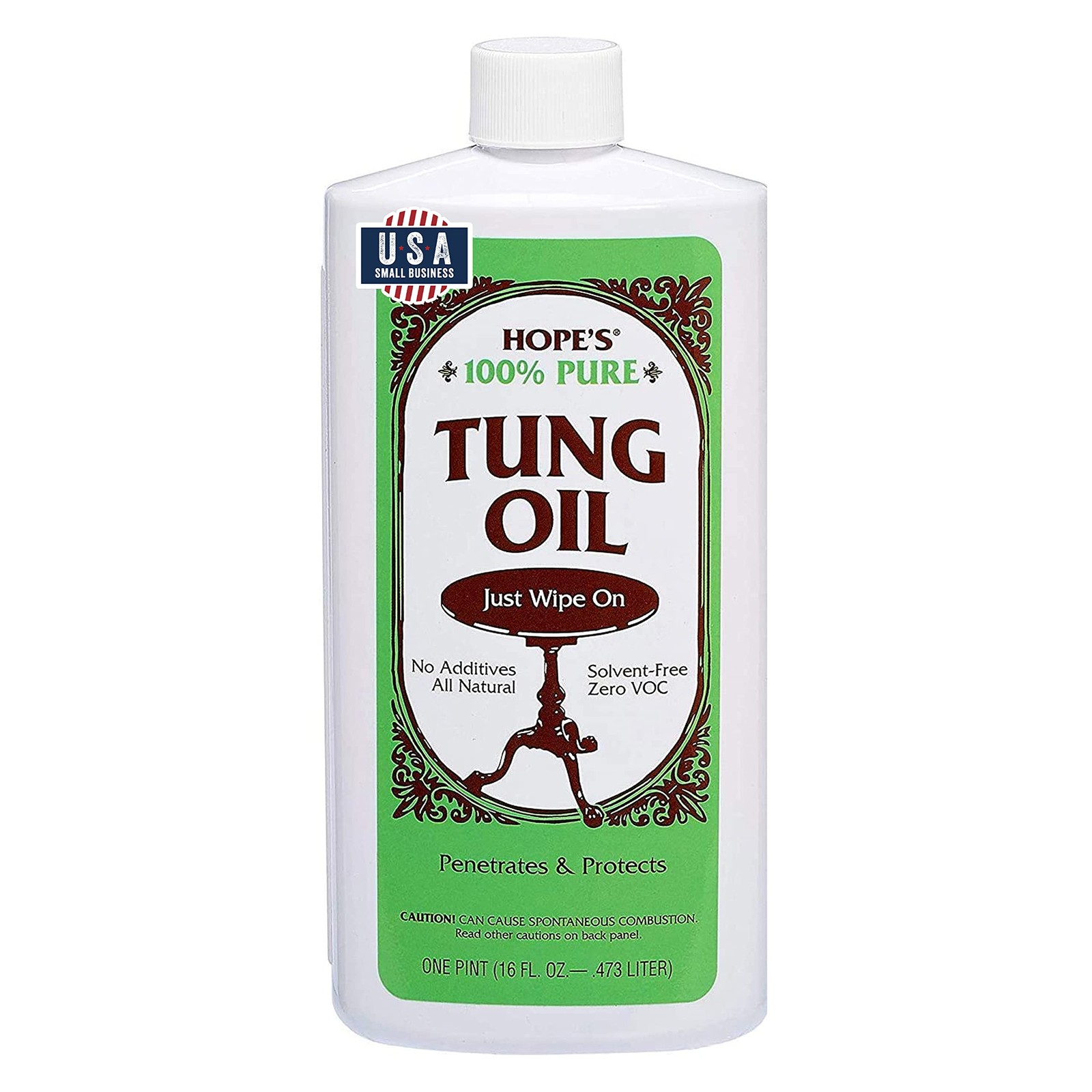 HOPE’S 100% Pure Tung Oil, Food Safe, Premium Waterproof Natural Wood Finish …