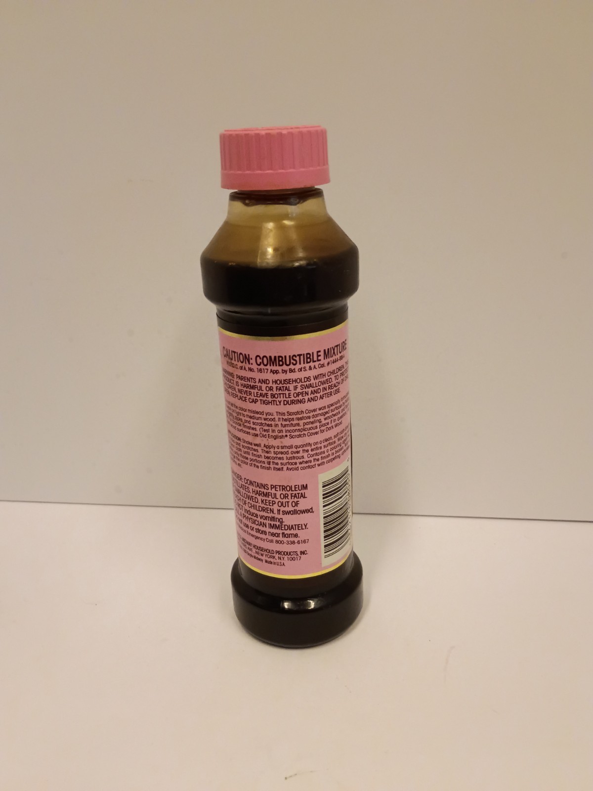 NEW! Vintage Old English Scratch Cover Light – Medium Wood 8oz Pink Lid FULL