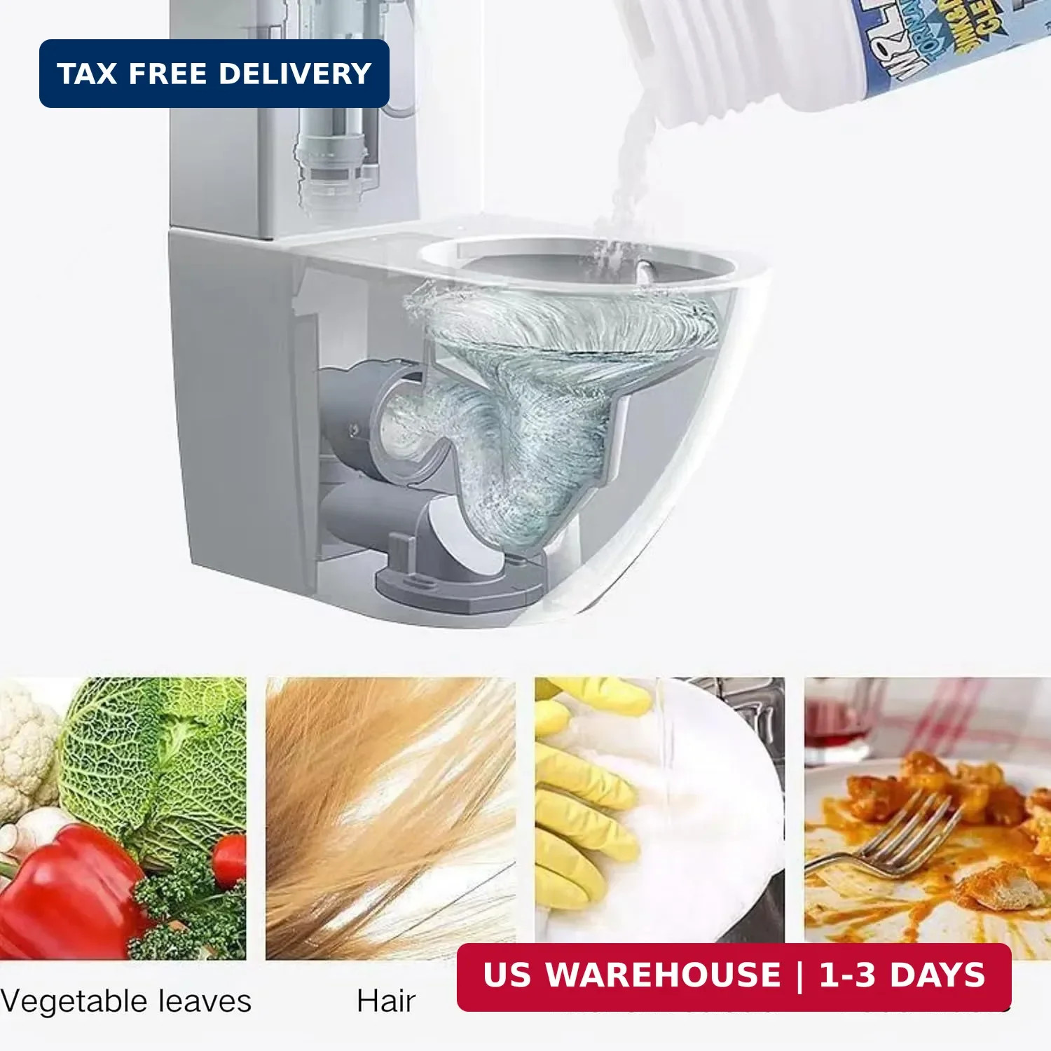 2Pcs Upgraded Wild Tornado Sink and Drain Cleaner, Pipe Dredge for Kitchen, Bath
