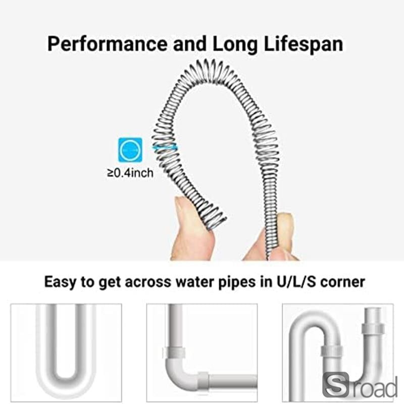 Heavy Duty Drain Auger Snake 25FT Plumbing Tool For Sink & Toilet Clogs