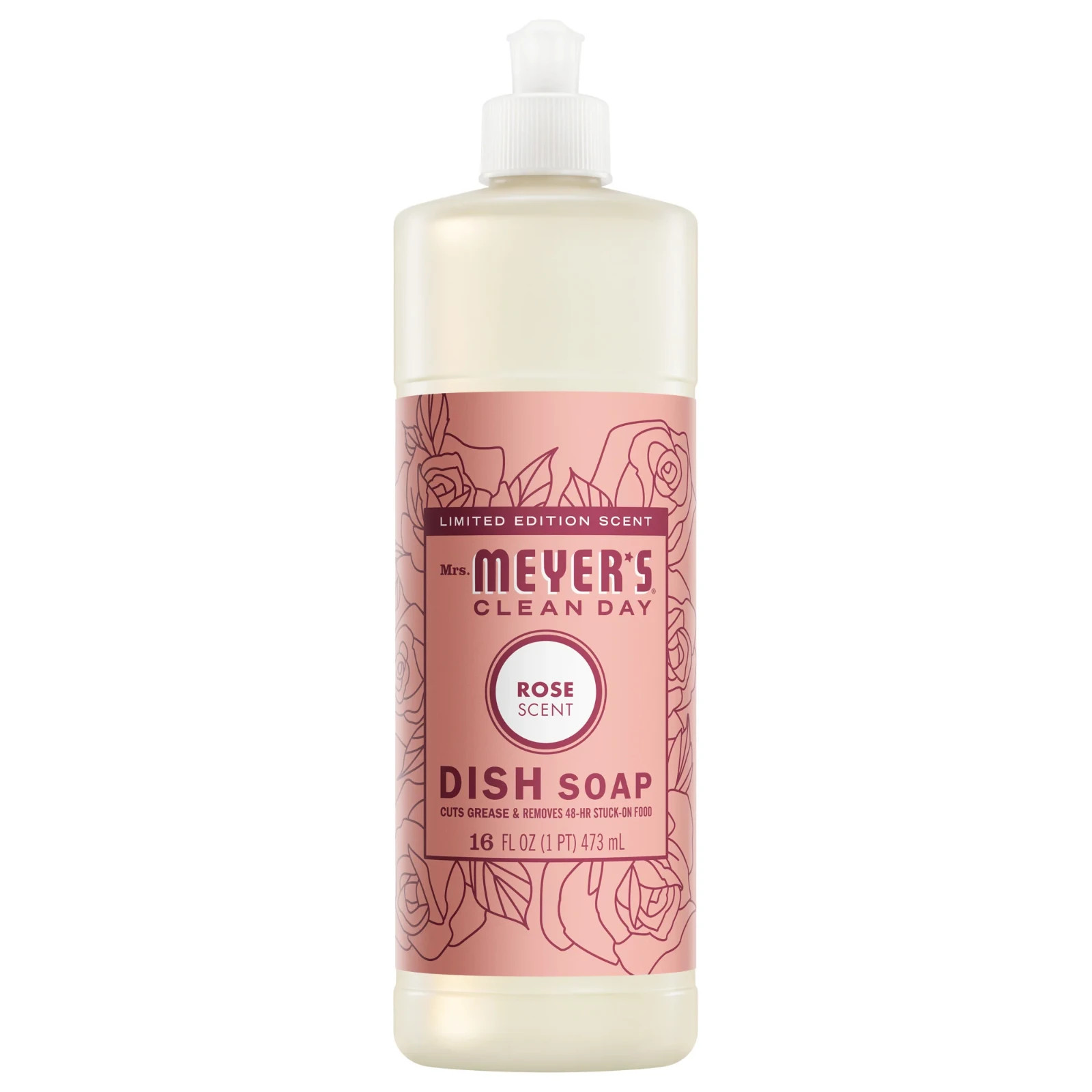 LOT of 2 Mrs Meyers Clean Day Limited Edition ROSE Dish Soap 16 oz each NEW HTF