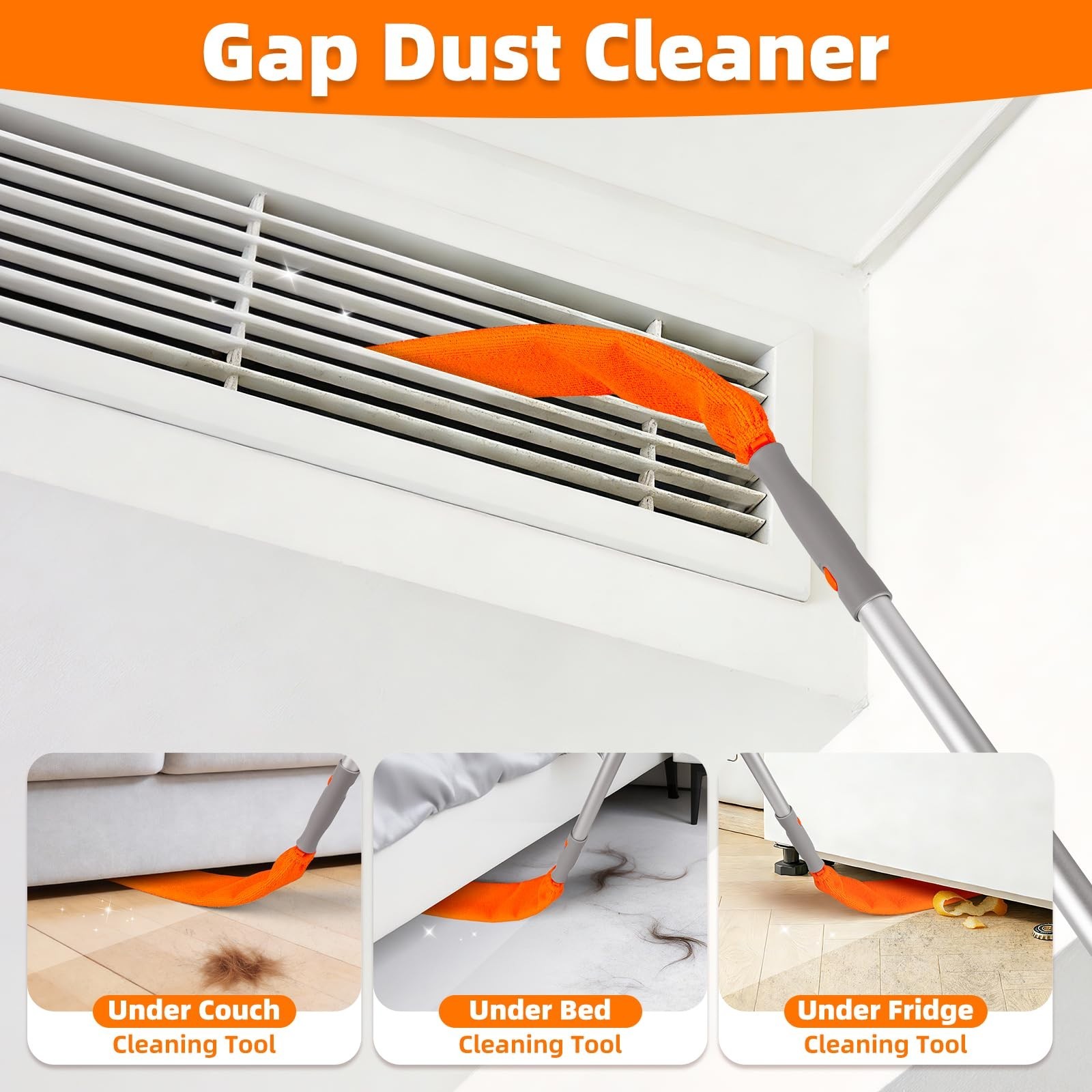 Ceiling Fan Cleaner Duster with 6ft Extension Pole – Multi-Functional Chenille K