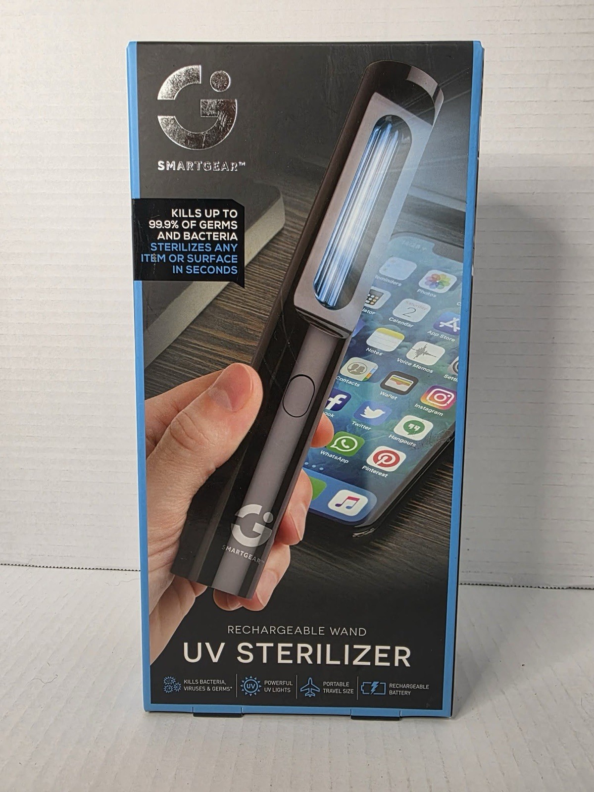 Smartgear Led Sterilization Wand New In Box Eliminates 99.9% Germs And Bacteria