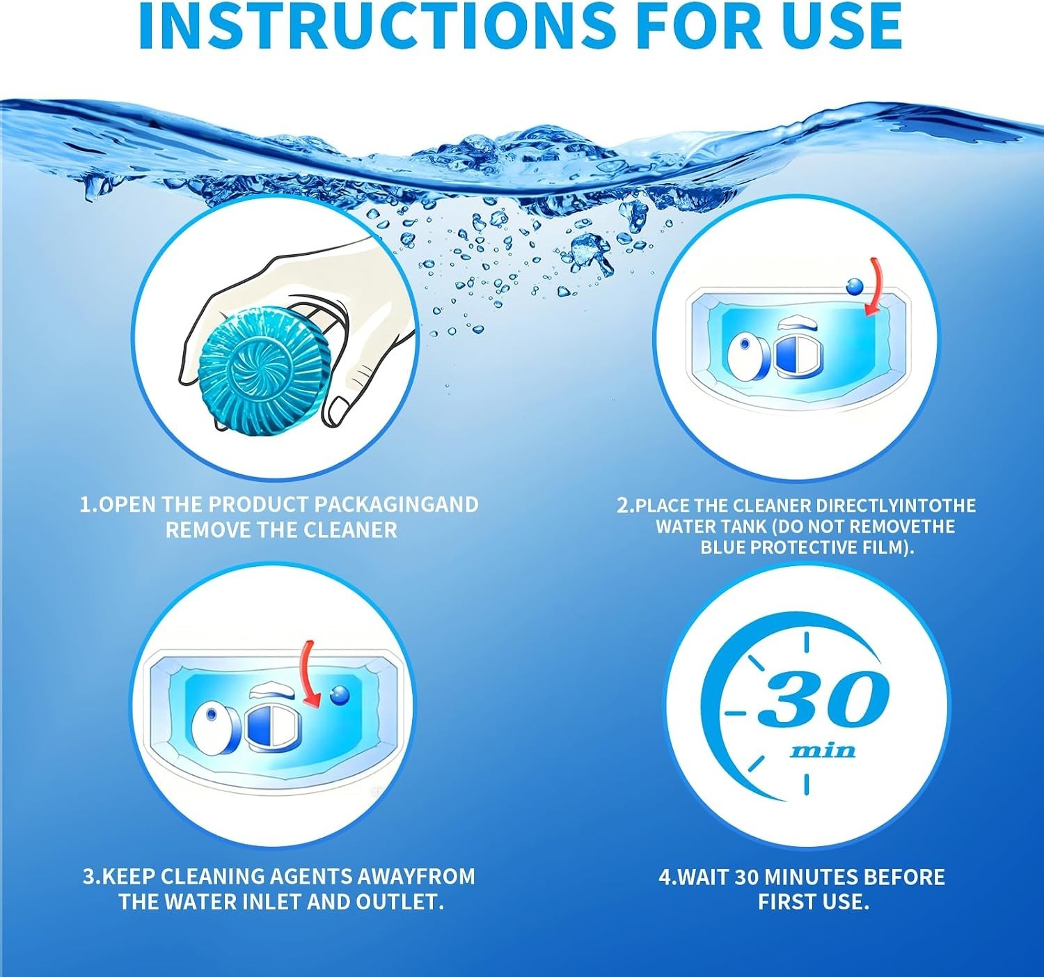 Ultra Fresh Septic Safe Toilet Cleaning Tablets – 12 Count Stain Remover